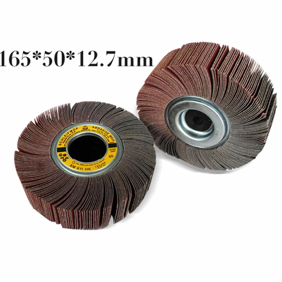 1 szt. 165 mm włókninowa tarcza polerska do stali nierdzewnej i metalu - ściernica listkowa z płótna ściernego o gradacji 60/80(80grit)