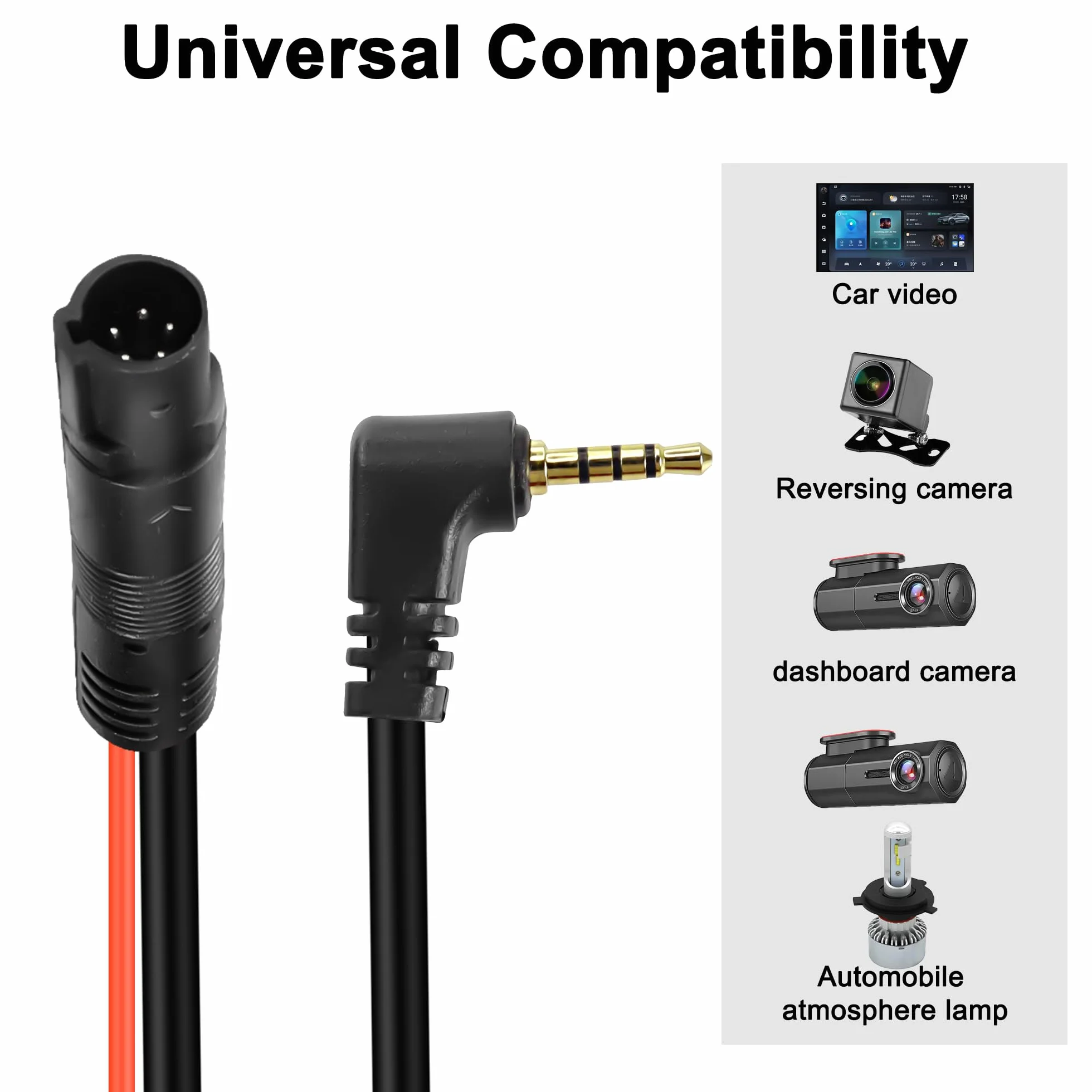 MEIRIYFA 5-igłowy kabel kamery cofania tachograf 10M przedłużacz 2,5 mm wtyczka