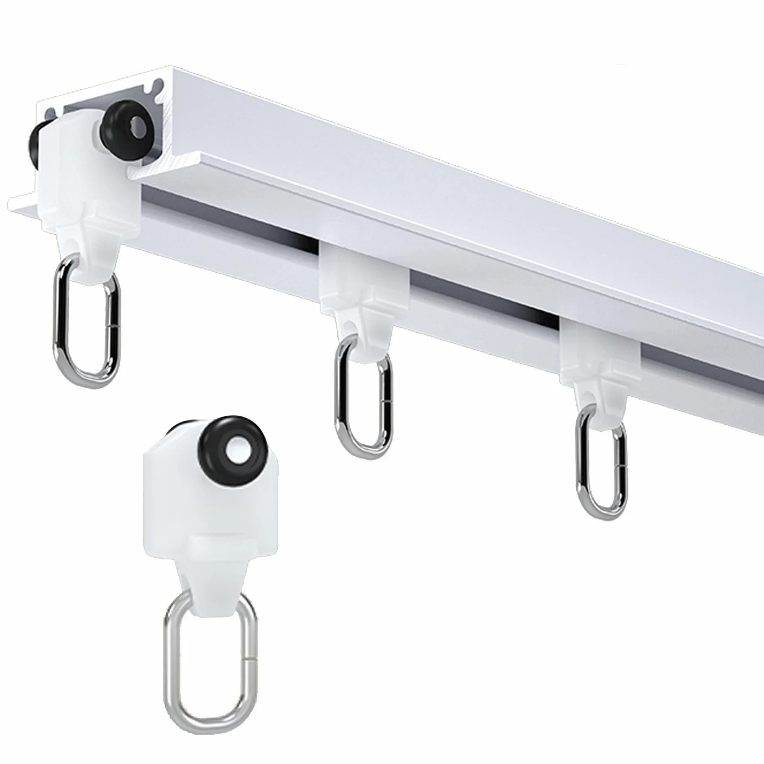 Zakrzywiona szyna do zabudowy G - wytrzymała aluminiowa niewidoczna szyna zapewniająca płynną zginaną instalację - idealna do eleganckich rozwiązań draperskich