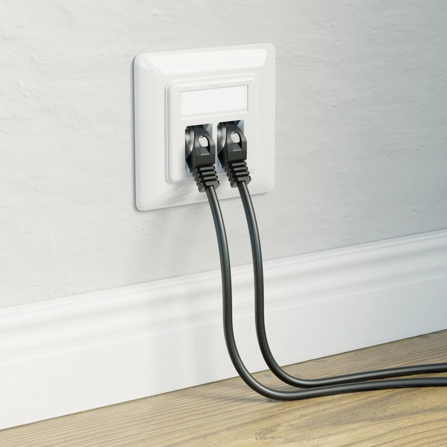 deleyCON 1x Gniazdo Sieciowe RJ45 Podtynkowe 10 Gbit/s Keystone (1x Puszka + 2x Keystone) - Gniazdo RJ45 Cat6a - do Kabli Instalacyjnych CAT6/CAT7, w Pełni Ekranowane - Biały
