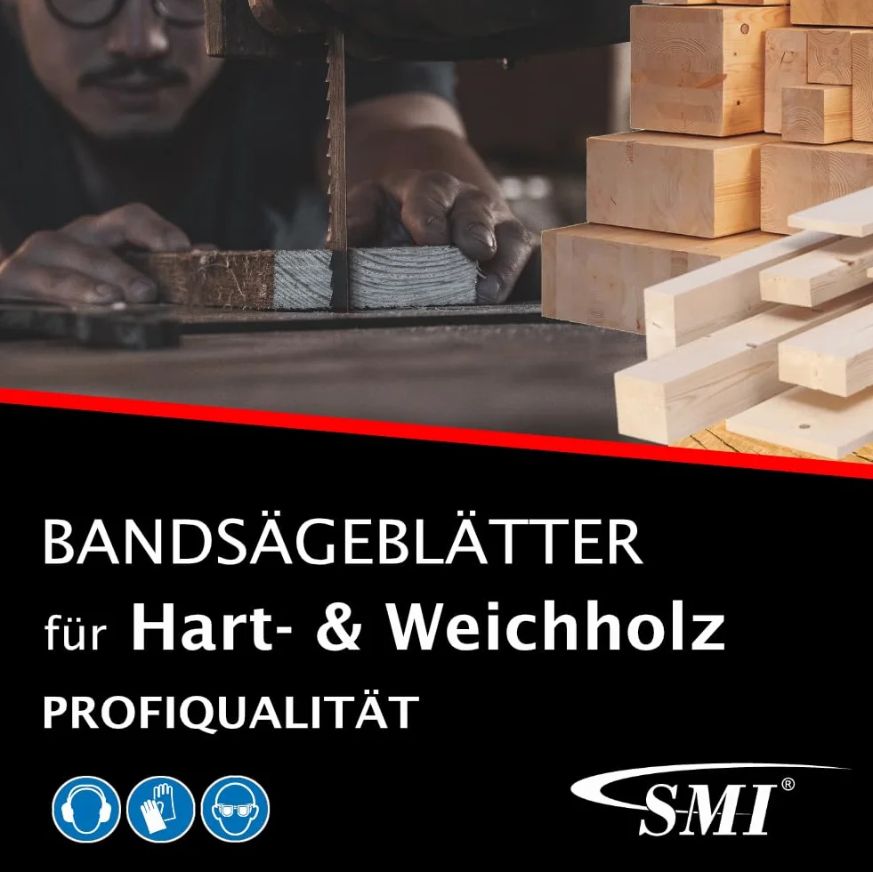 SMI 3-częściowy zestaw brzeszczotów do drewna 1810 x 8 x 0,65 mm 6 ZpZ taśma do piły do drewna taśma do piły pasująca np. Metabo BS 4370, 5370, 5378