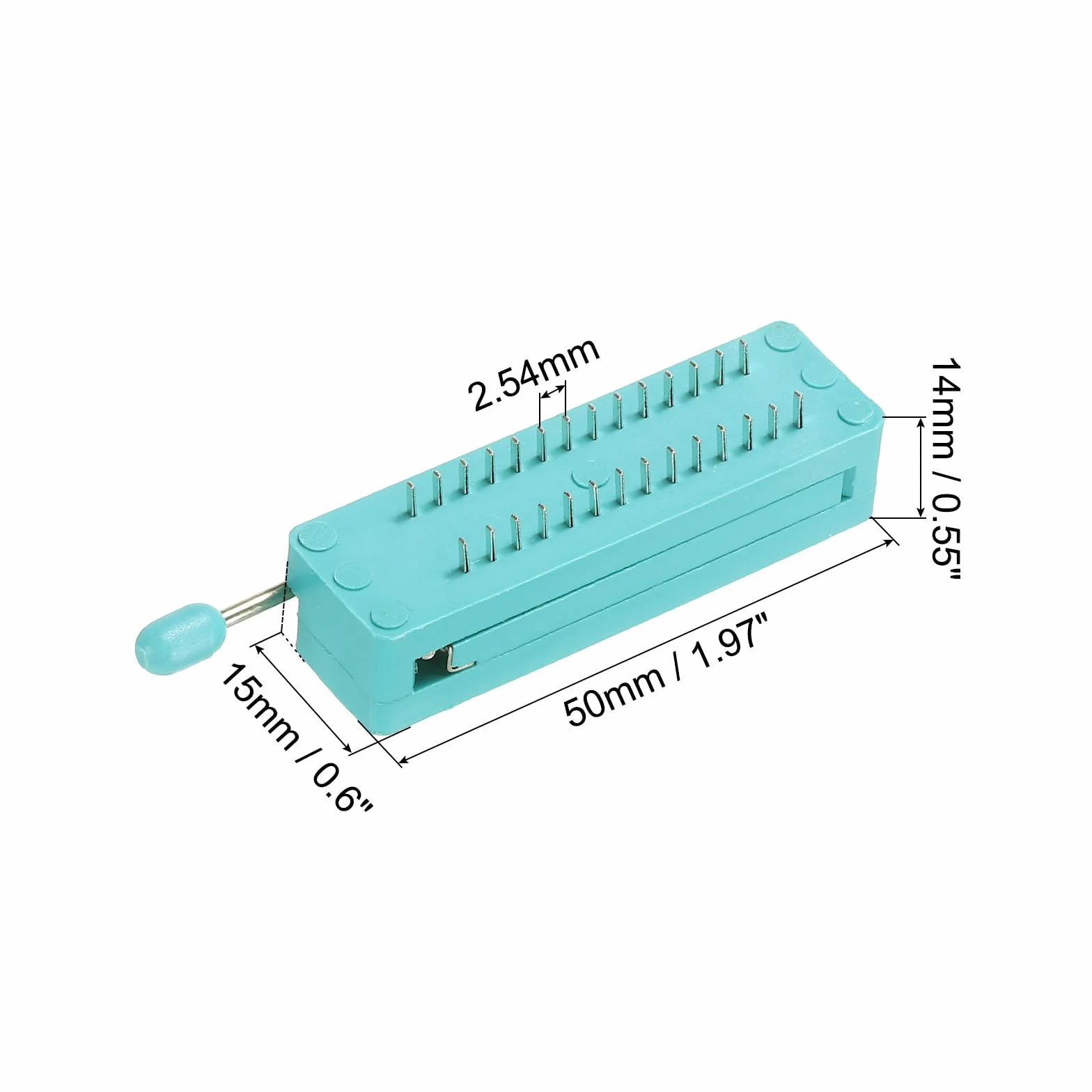 PATIKIL Uniwersalny IC Test ZIF Gniazdo 28 Pin 2.54mm Mocno Krok dla Mikrokontrolera, Chip, Baset, Programy IC, 2szt