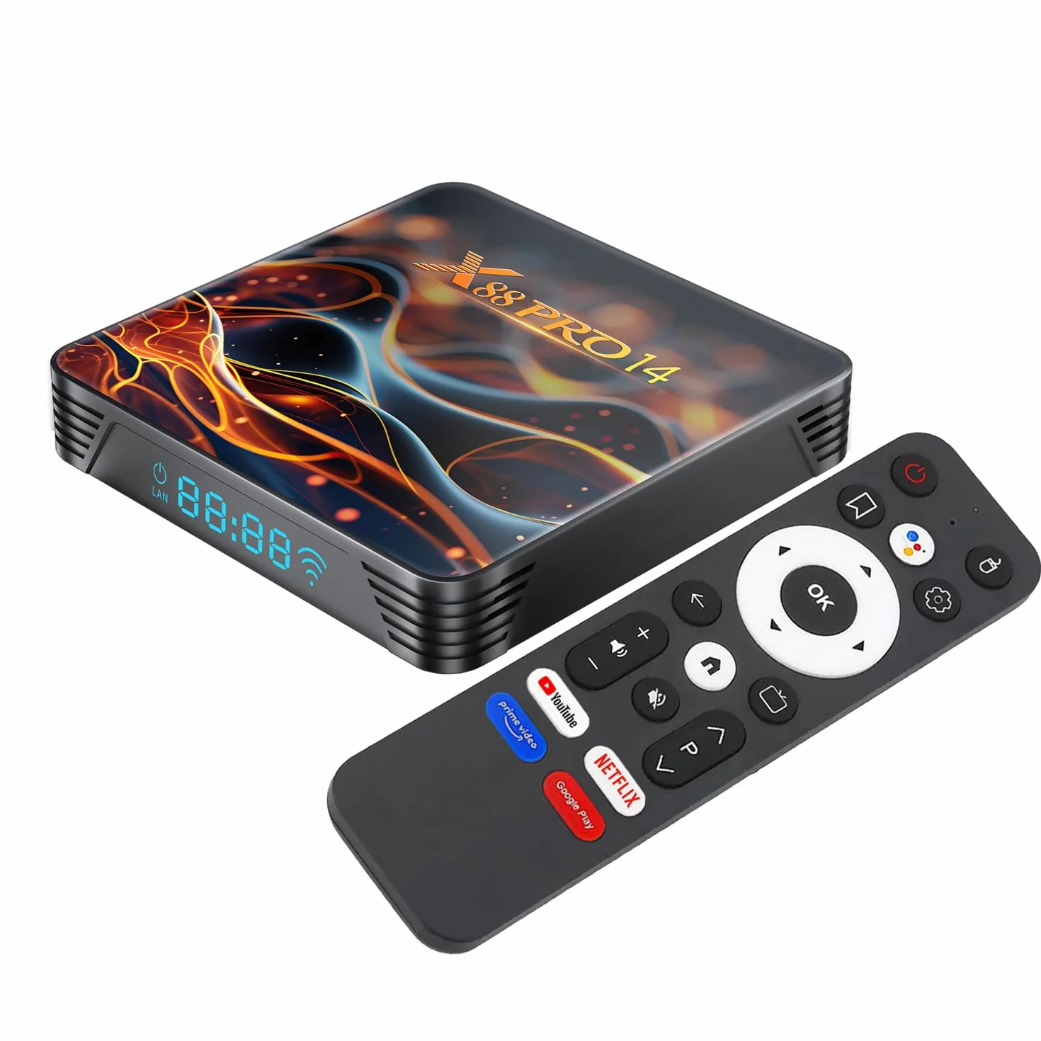 GREVA 8K Android 14.0 TV Box 2025, Android Box 2GB RAM 16GB ROM, Internet TV Box RK3518 Chipset z obsługą 2.4GHz/5.0GHz Dual WiFi6 HDR10 BT5.0 USB3.0 Ethernet LAN 3D HD Smart TV Box Bluetooth