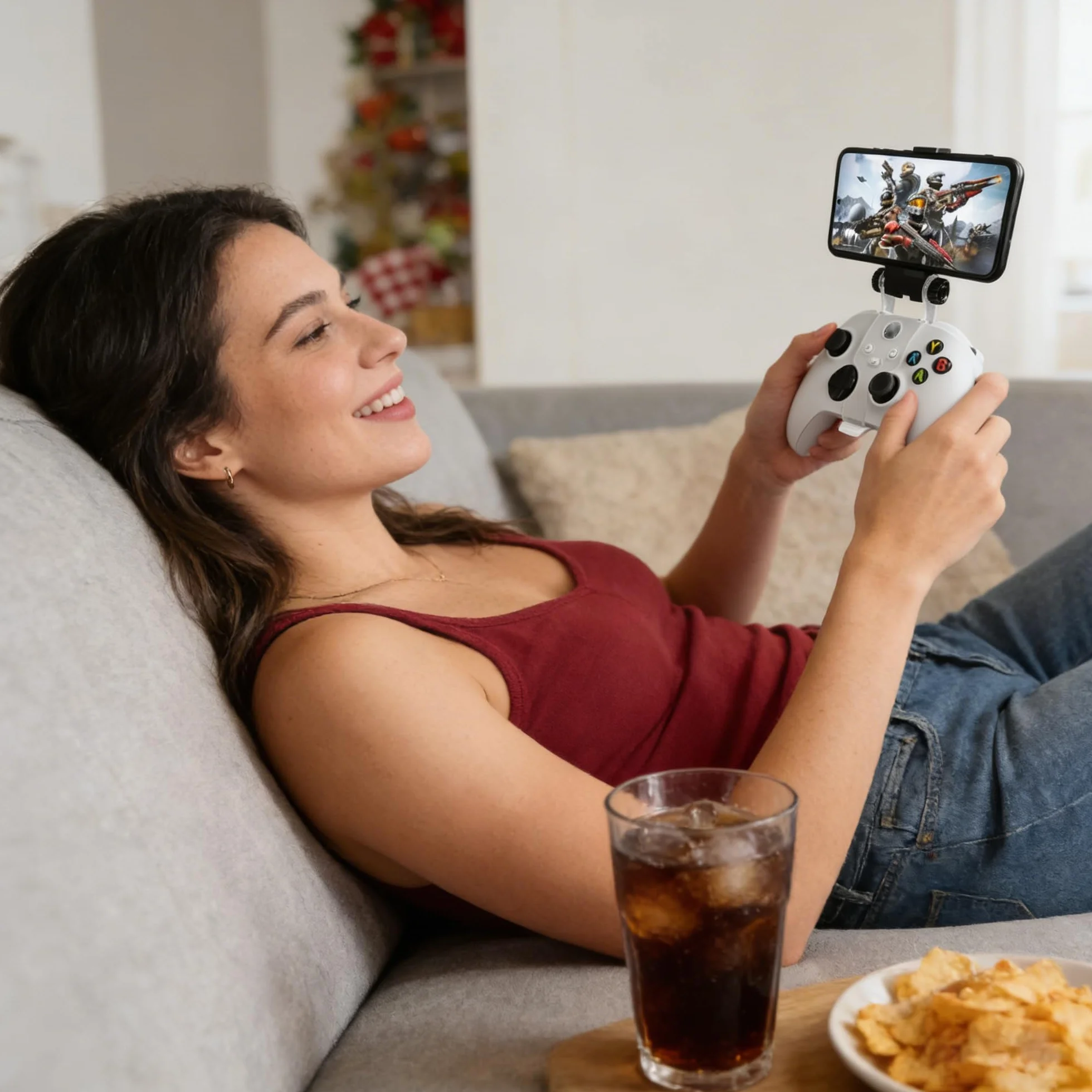MINGZE Xbox Series X/ONE/S/X uchwyt na telefon regulowany zacisk składany 3-punktowy