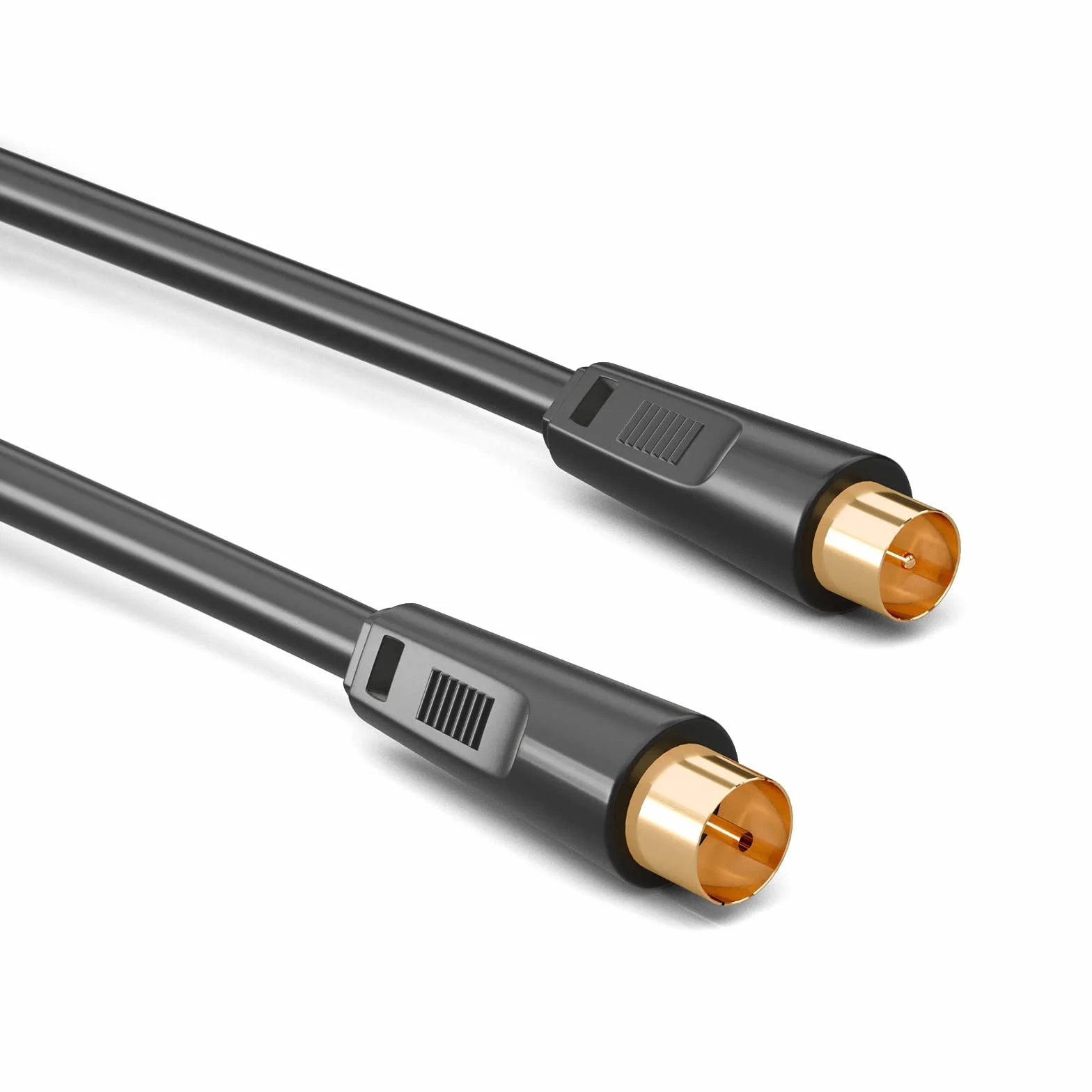 HB-DIGITAL 7,5m Kabel antenowy IEC męski do IEC żeński Kabel połączeniowy BZT-CE Ekranowany 100dB 128 oplotów koncentryczny HDTV 1080p UHD 8K 4K Pozłacany DVB-T/T2 DVB-C/C2 Radio DAB DAB+ Czarny
