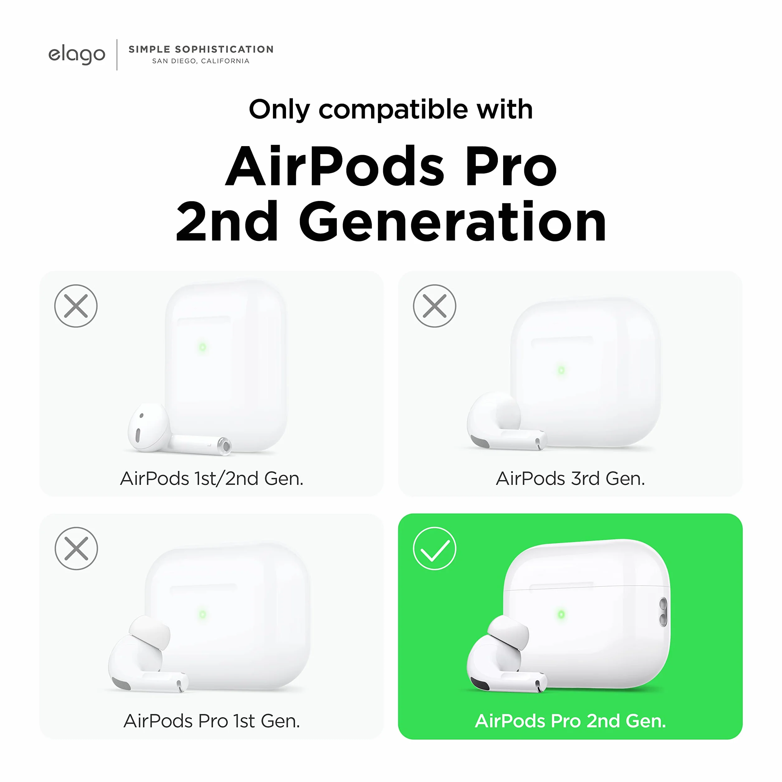 elago Pokrowce na słuchawki AirPods Pro 2, 4 pary, białe, silikonowe