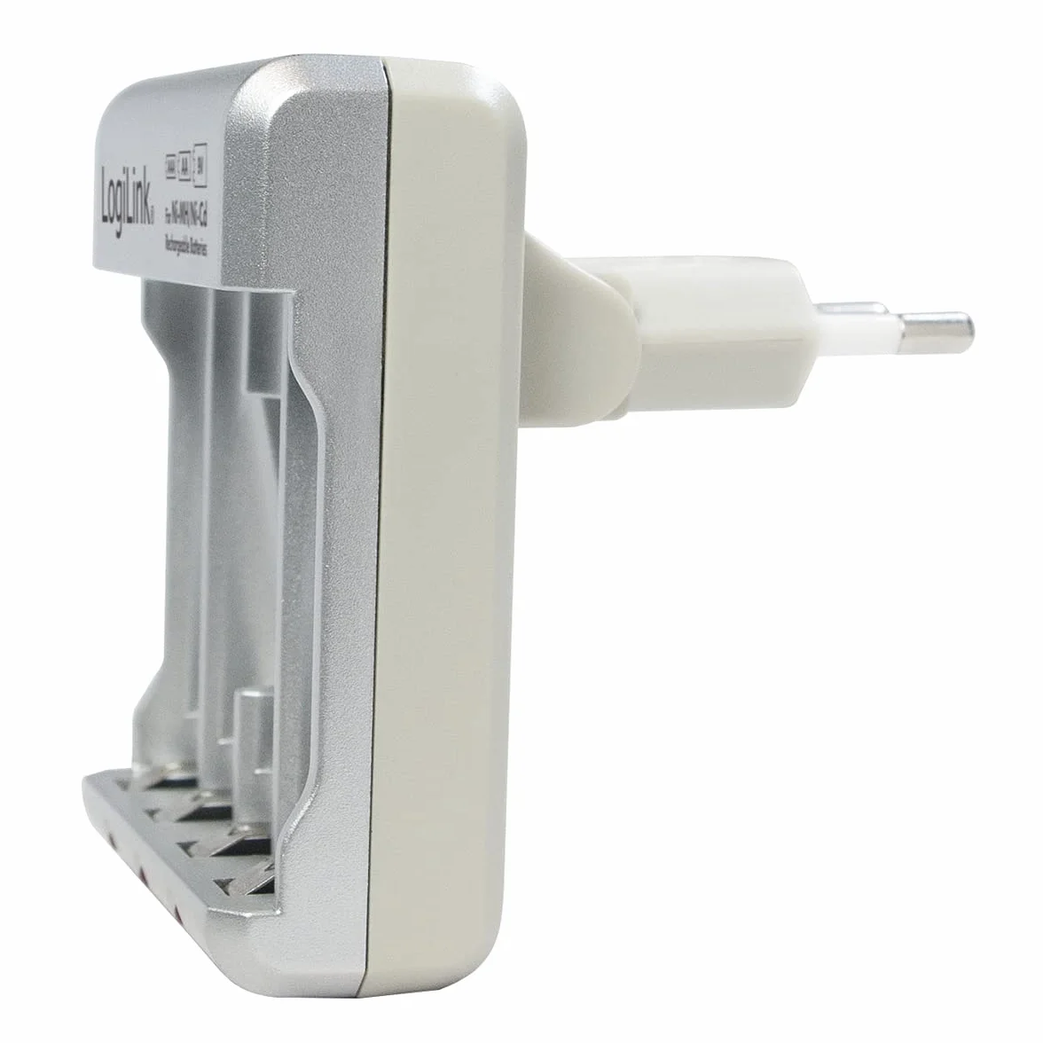 LogiLink PA0168 ładowarka do akumulatorów "AA/AAA/9V Ni-MH/Ni-Cd" srebrna