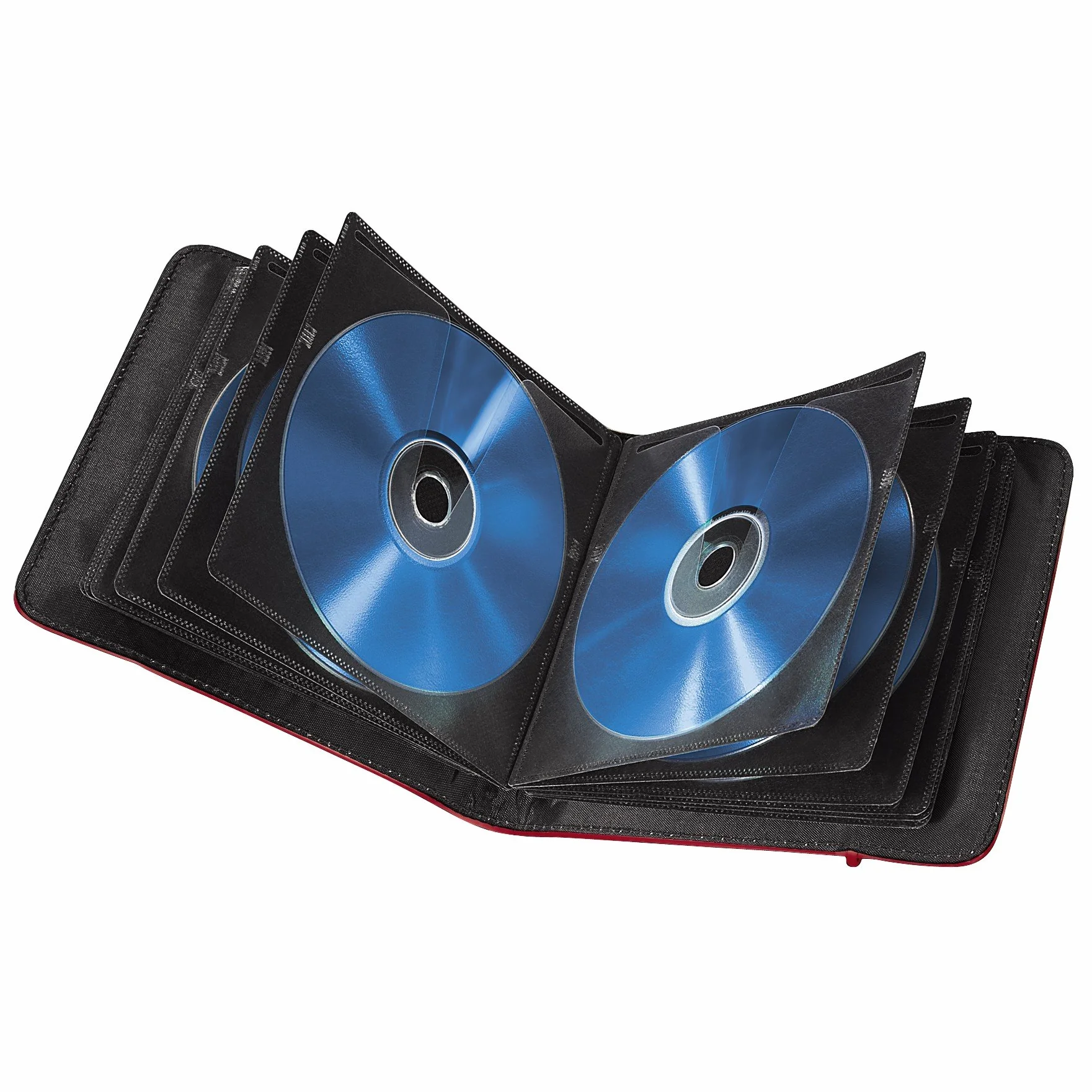 Hama Etui na 24 płyty CD/DVD nylon antystatyczne 16,3x2,2x15,5 cm czerwone