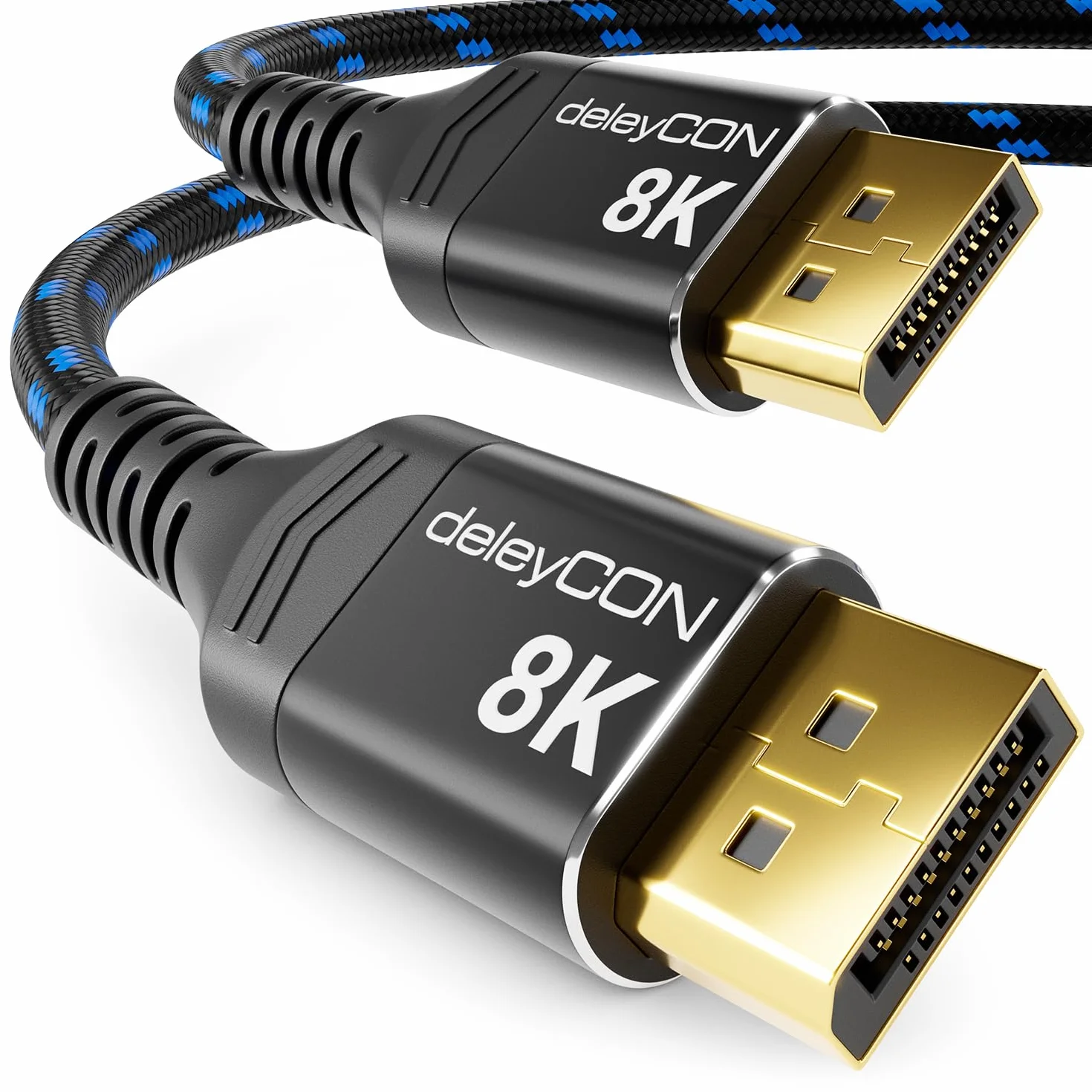 deleyCON 3,0m Kabel DisplayPort 1.4 8K@60Hz 4K@165Hz 2K@360Hz HDR AMD FreeSync NVIDIA G-Sync do Monitora