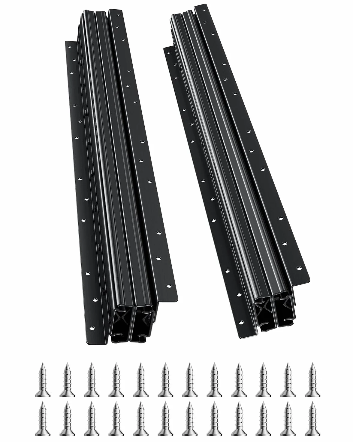 VEVOR Prowadnice do szuflad, 61 cm, pełne wysuwane łożysko kulkowe pod szynami szafek schodowych, nośność 118 kg, wytrzymałe, dolne prowadnice do szafki schodowej, do samodzielnego wykonania, czarne