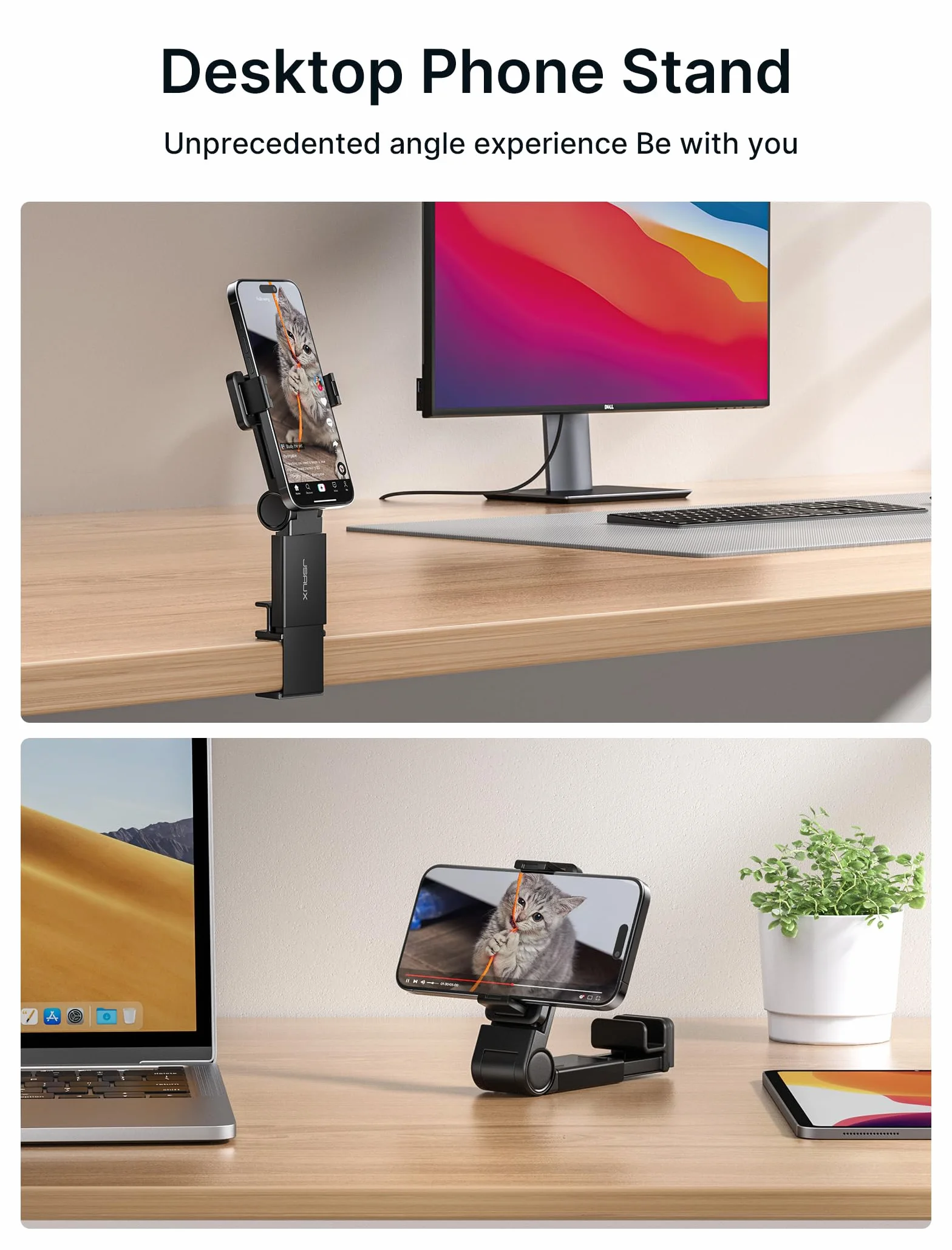 JSAUX Essentials Zestaw 2 Uchwytów na Telefon Komórkowy z Obrótem 360° do Podróży Samolotem