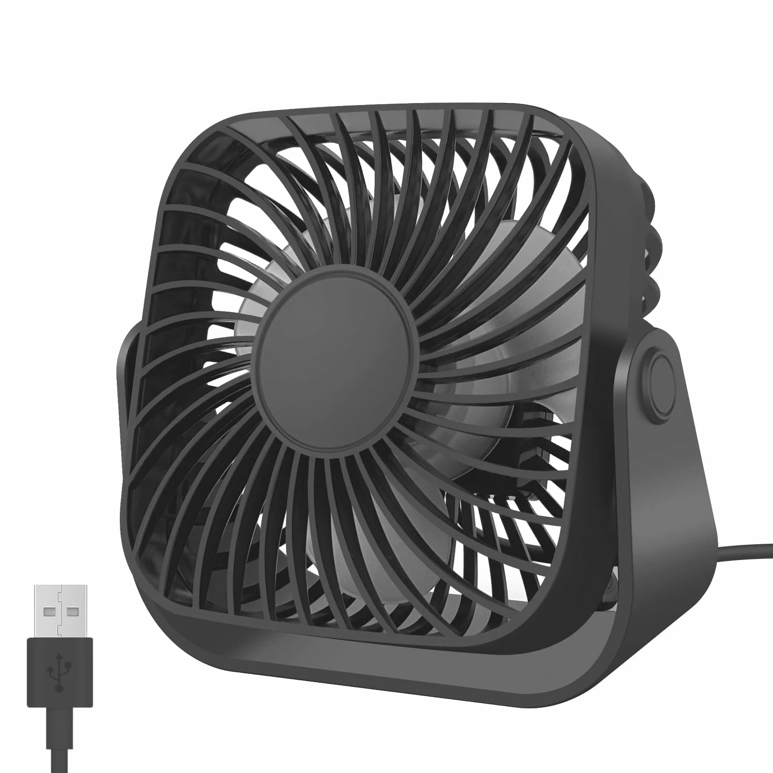 Wentylator biurkowy USB 3 prędkości regulacja obrotu 360°