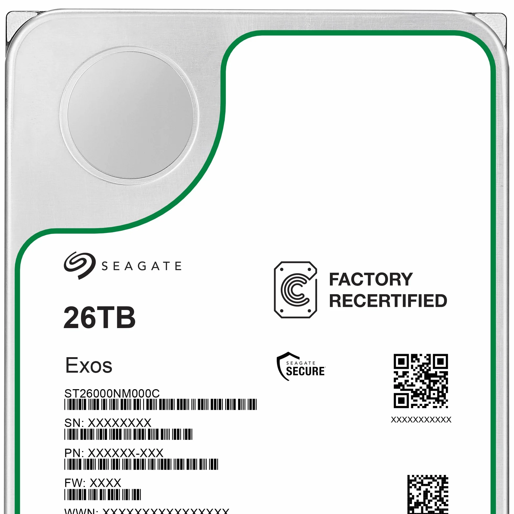 Seagate Exos 26TB 3,5 cala HDD SATA3 7200 RPM 512 MB pamięci podręcznej ST26000NM000C
