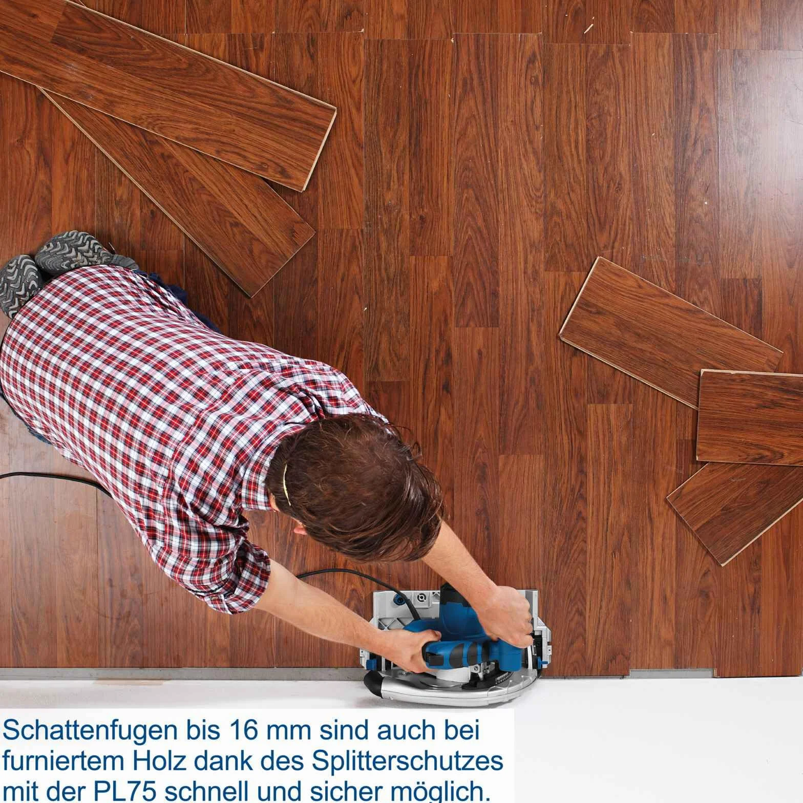 Scheppach Piła zanurzeniowa PL75 pilarka tarczowa 1600 W, głębokość cięcia 75 mm, brzeszczot Ø 210 mm, 36 zębów