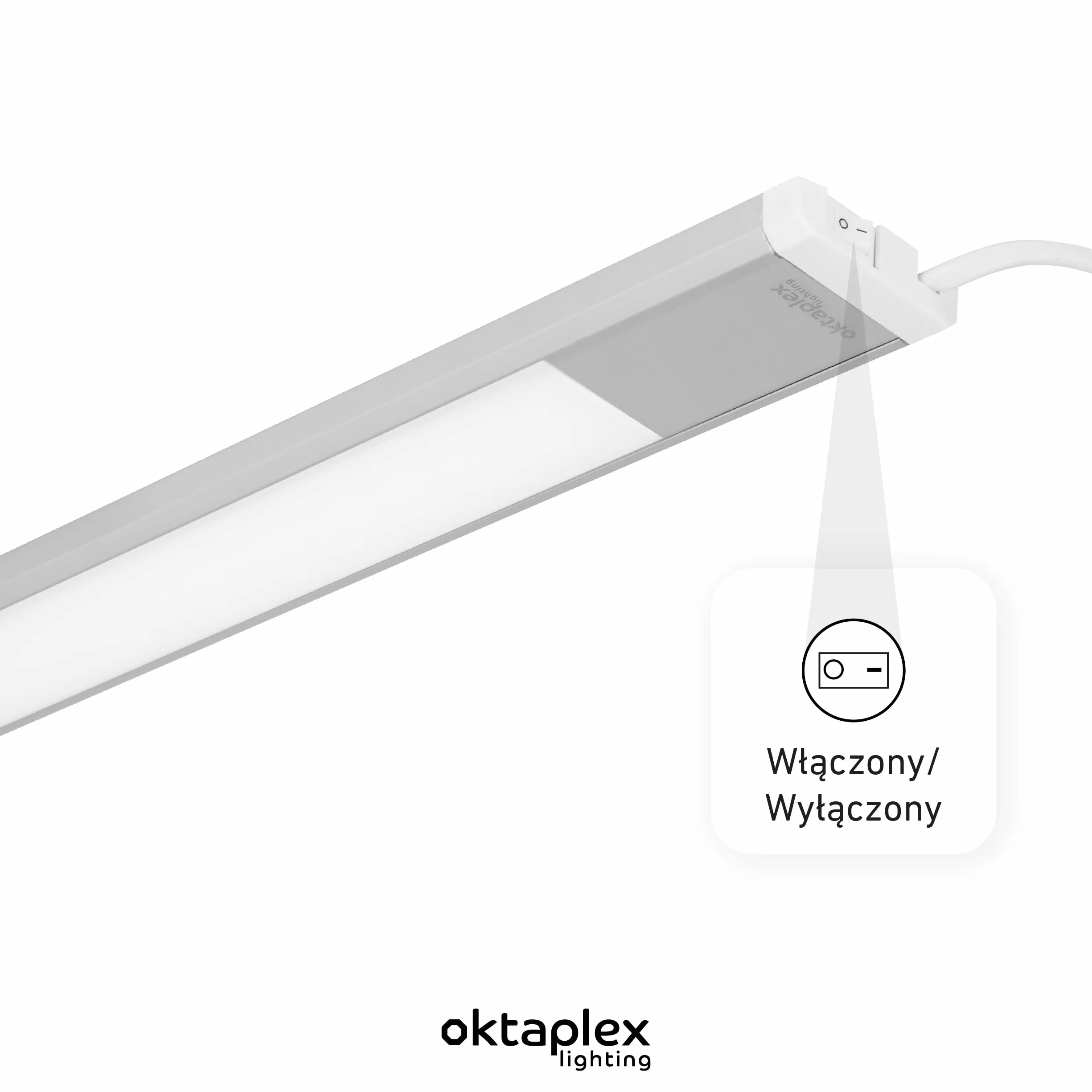 Oktaplex listwa oświetleniowa pod szafkę, srebrna, 90 x 4,8 x 1,5 cm, kuchnia