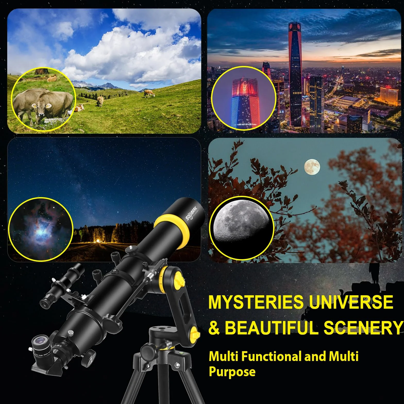 Teleskop, teleskop dla dorosłych, profesjonalna astronomia, otwór 90 mm, teleskop o wysokiej wydajności 700 mm dla początkujących i dzieci z precyzyjną regulacją, montaż Vertisteel AZ
