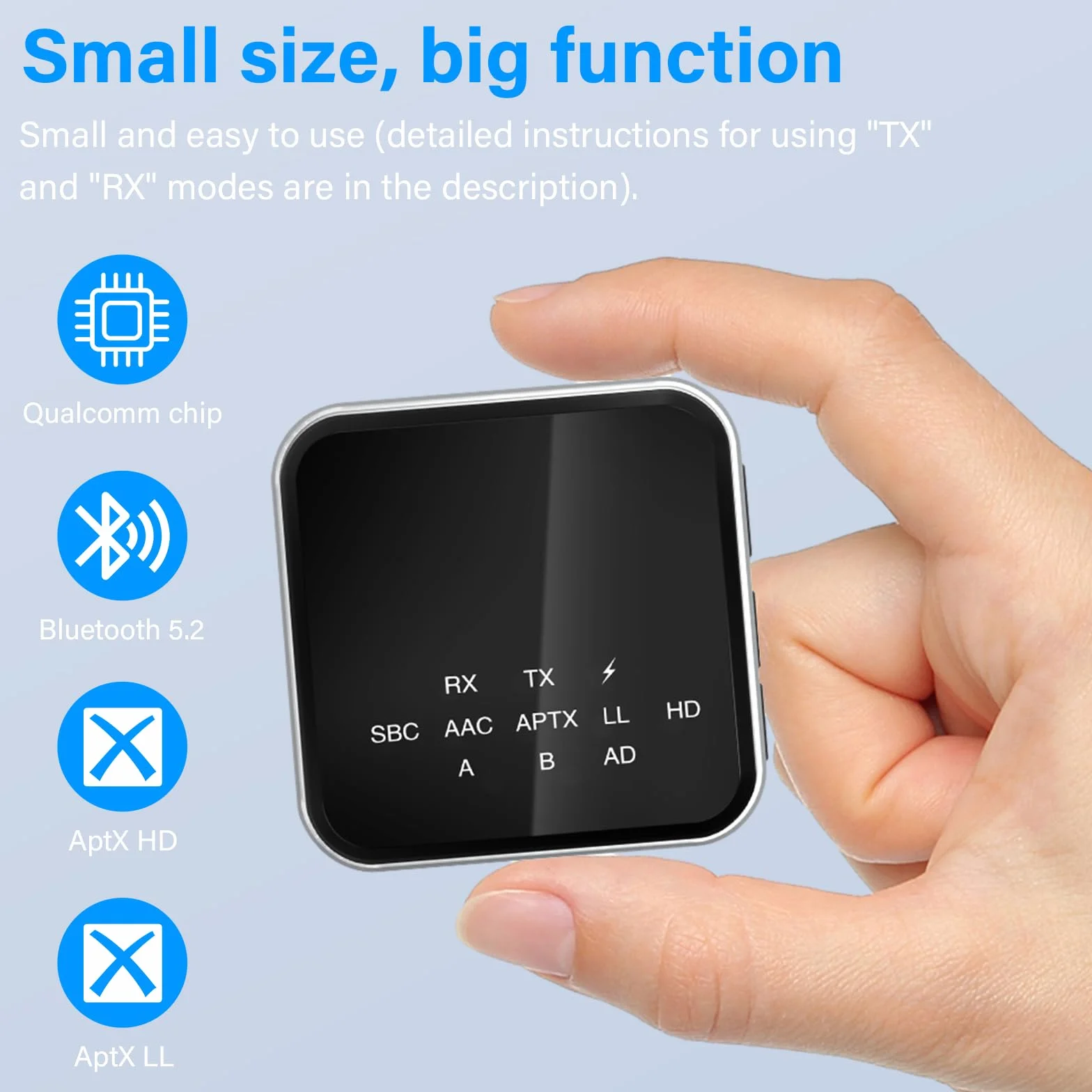 Nadajnik Odbiornik Bluetooth 5.2 z kablem audio 3,5 mm, podwójne wyjścia AUX, niska latencja do TV i słuchawek