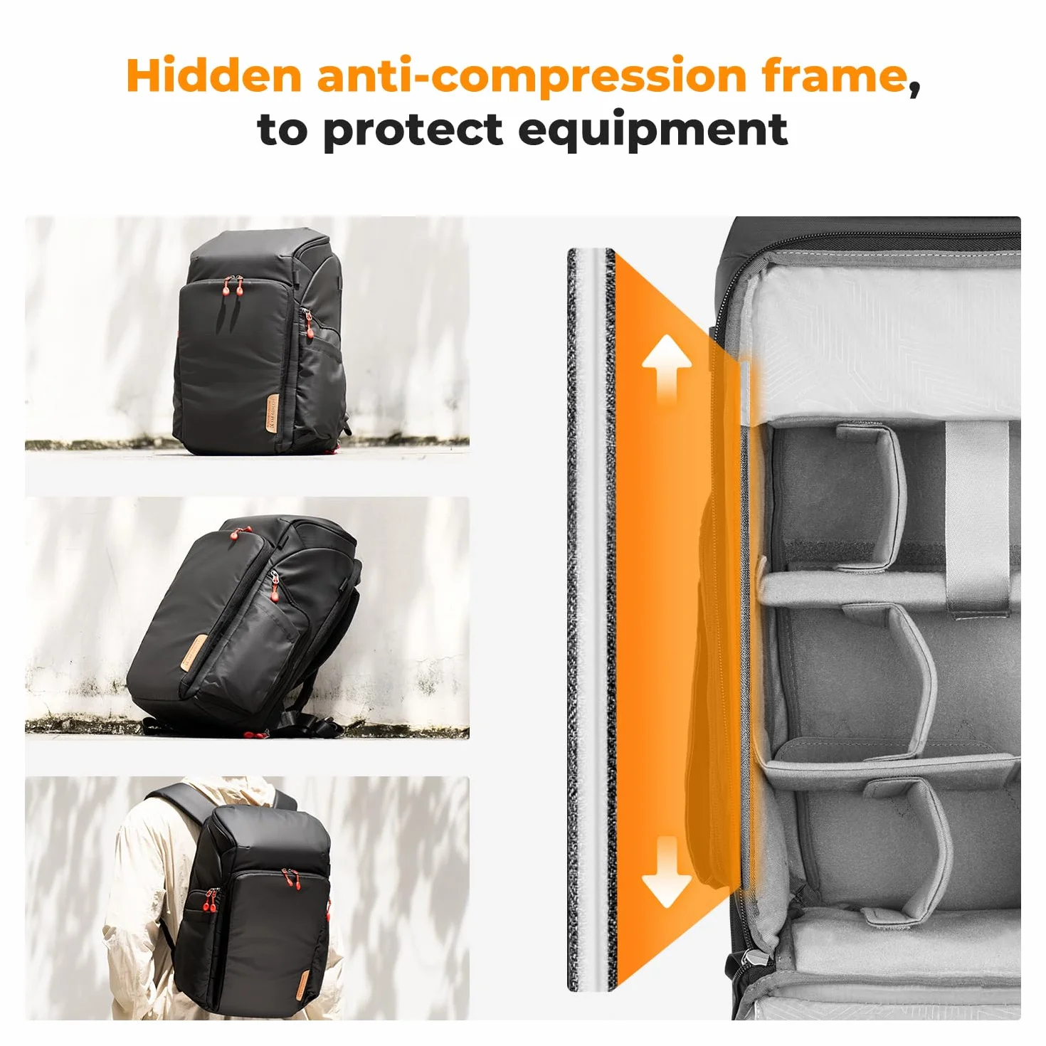 K&F Concept Plecak fotograficzny 16" na aparat i laptop Canon Nikon Sony DJI Mavic