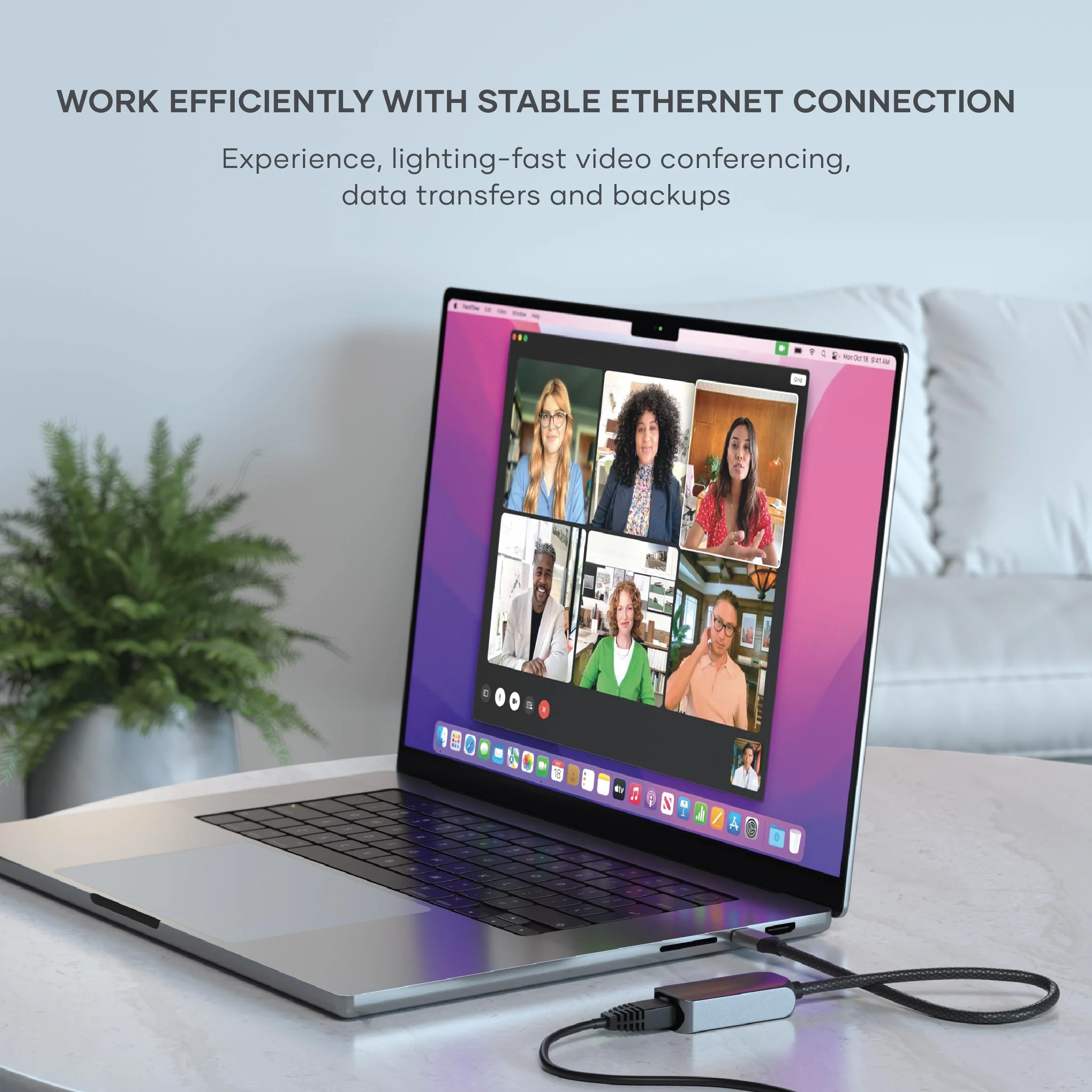 SATECHI Adapter sieciowy USB-C 2,5 Gigabit Ethernet do MacBook Air/Pro, laptopa, iPad, iPhone