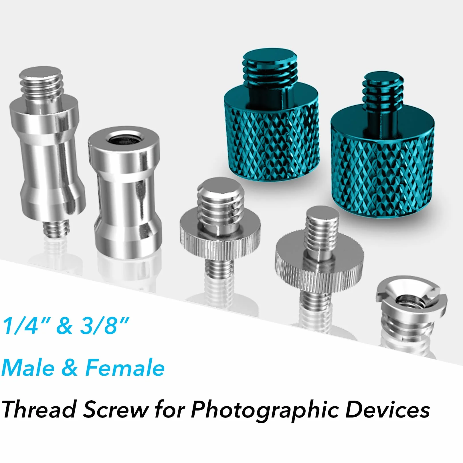 22 Sztuki Śrub Do Aparatu 1/4" Na 3/8" Adapter Statywu Głowicy Kulowej