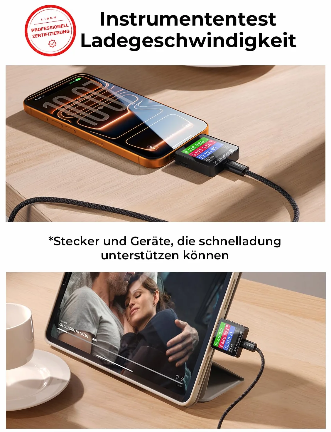 LISEN 60W Kabel USB C PD 3.0 do szybkiego ładowania nylon iPhone 16 Pro Max 15 14 13 Samsung Galaxy S24 S23 S22 iPad Pro Macbook Pixel 4 sztuki 0.5M+1M+1M+2M czarny