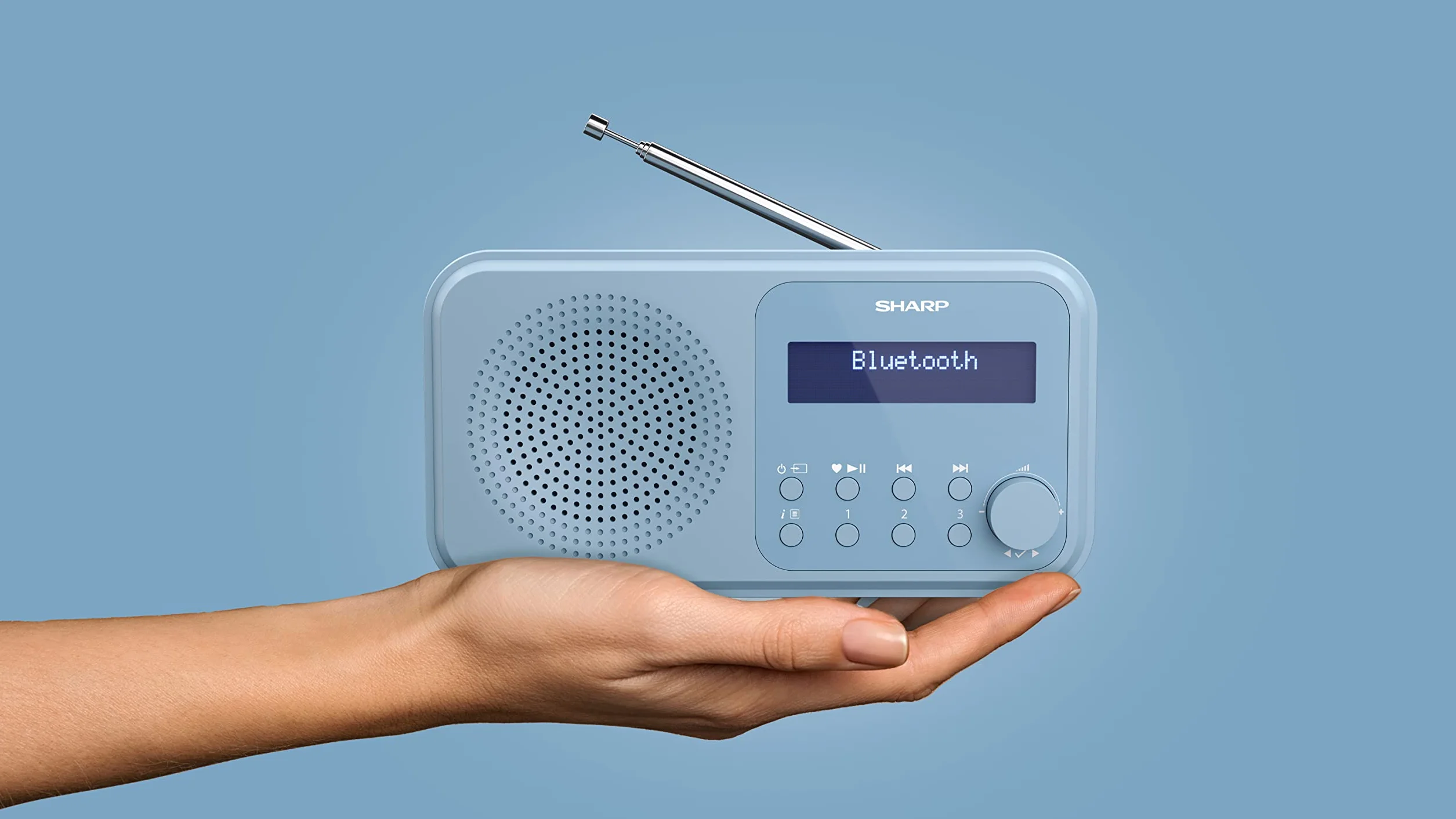 SHARP DR-P420 przenośne radio cyfrowe DAB/DAB+ FM RDS USB Bluetooth 5.0 niebieskie