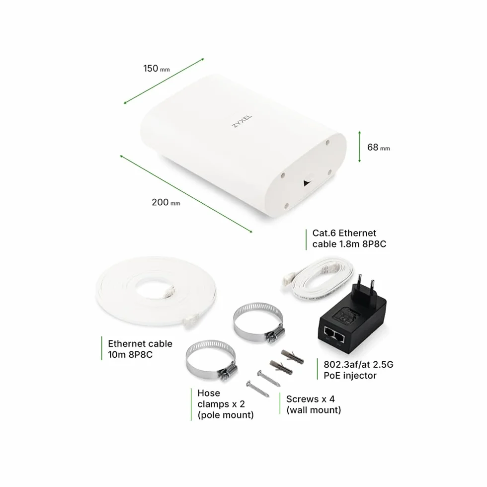 Zyxel 5G Router Outdoor IP55 7 Gbps 2.5GbE PoE LAN Nebula Cloud Managed FWA70