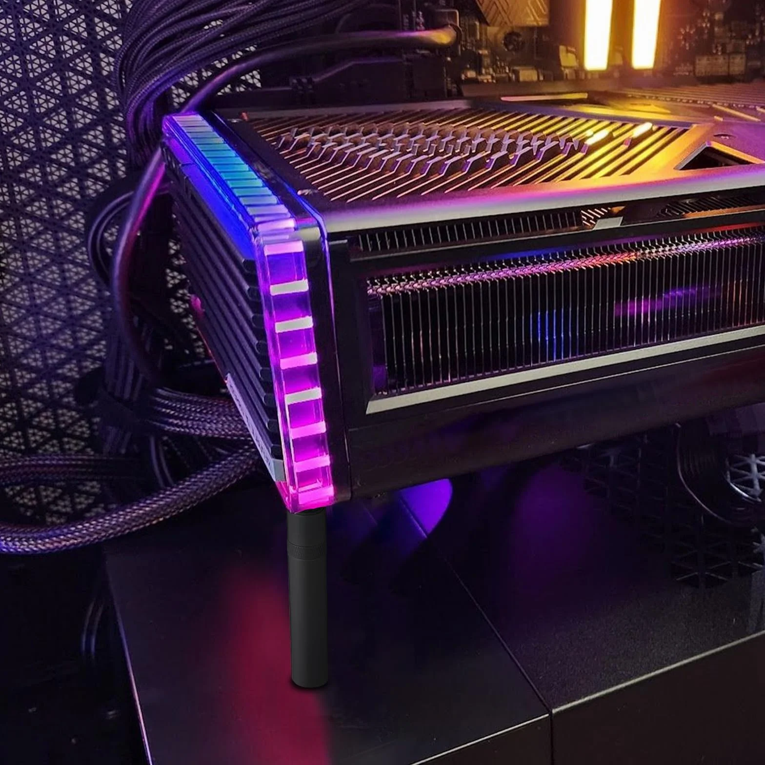 Uchwyt GPU Wspornik Pionowy Karty Graficznej Regulowana Wysokość z Magnesem Antypoślizgowym