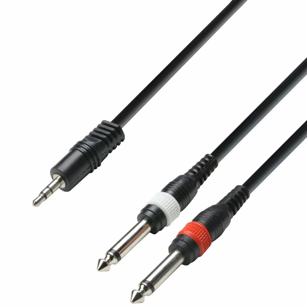 Kabel audio jack 3,5 mm stereo na 2 x 6,3 mm mono 1 m