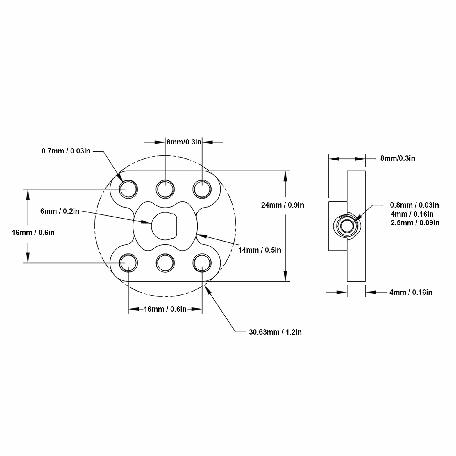 2 Sztuk Sprzęgło Kołnierzowe ze Stopu Aluminium 6mm D Otwór Lekki Sprzęgło Kołnierzowe Złącze łożyska Złączki Złącze Silnika
