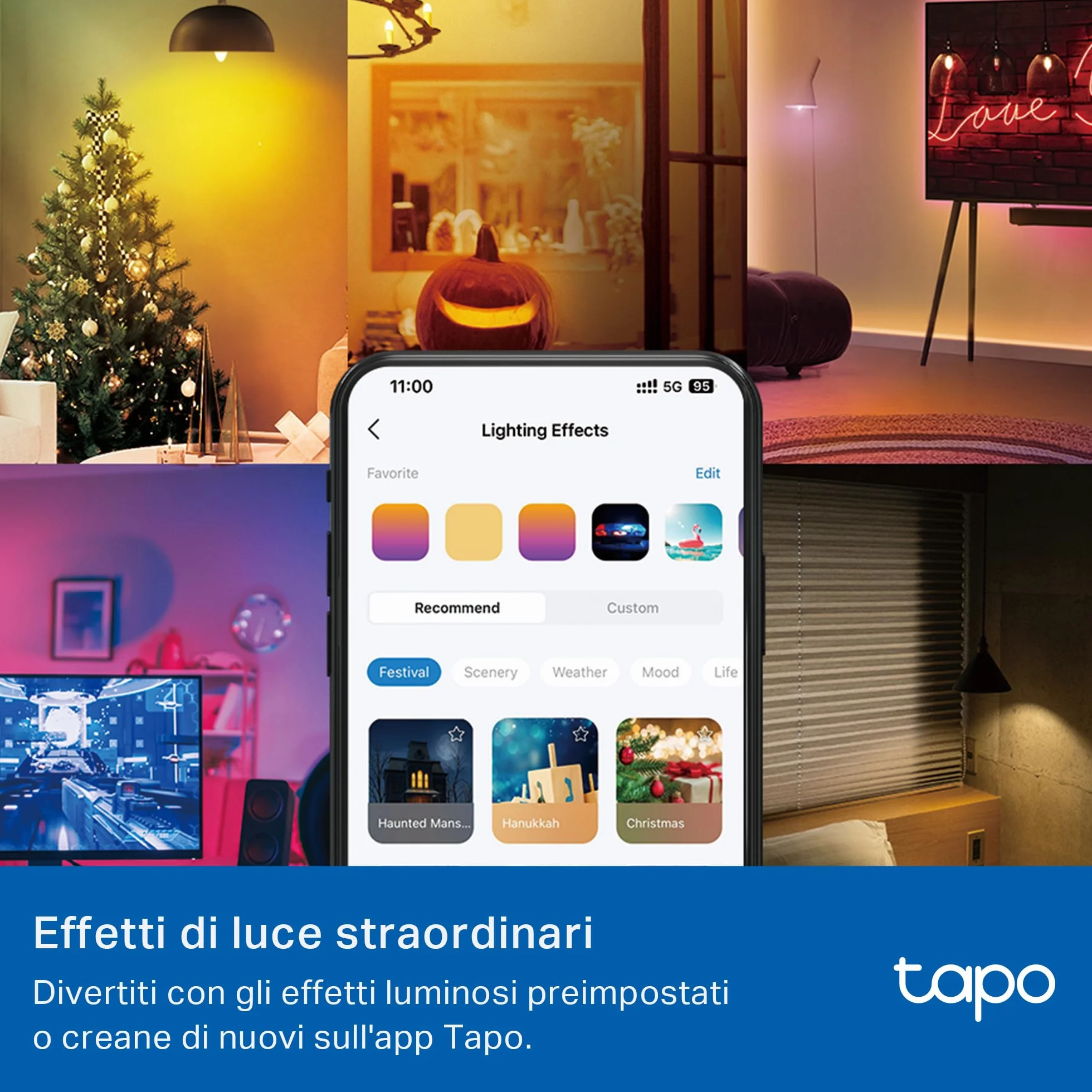 Tapo Żarówka Connected WiFi, wielokolorowa żarówka LED E14 2500K-6500K, możliwość ściemniania 40 W 470 lm, współpracuje z Alexa, sterowanie głosowe, oszczędność energii, L430C.