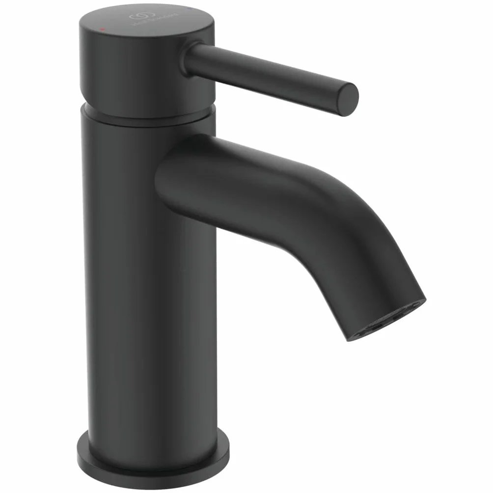 Ideal Standard BC268XG Ceraline bateria umywalkowa bez odpływu, bateria łazienkowa z wylewką, bateria mieszakowa, umywalka, oszczędzająca wodę, czarna (Silk Black)