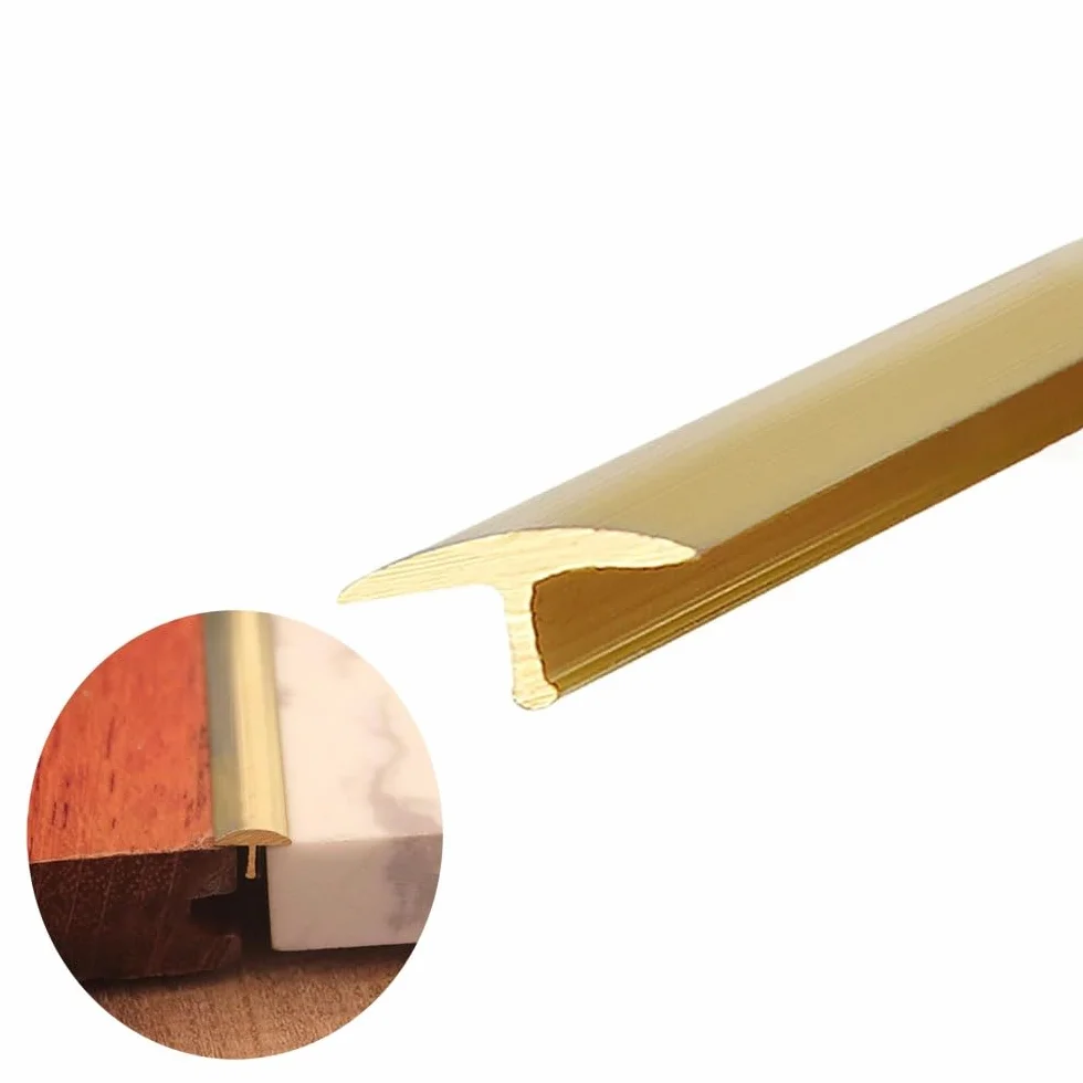 Trwała mosiężna listwa ochronna na krawędzie podłogi – 1 m do dywanów, płytek, drewna i winylu(W4cmxH1cm (1 5/8"x 3/8"))