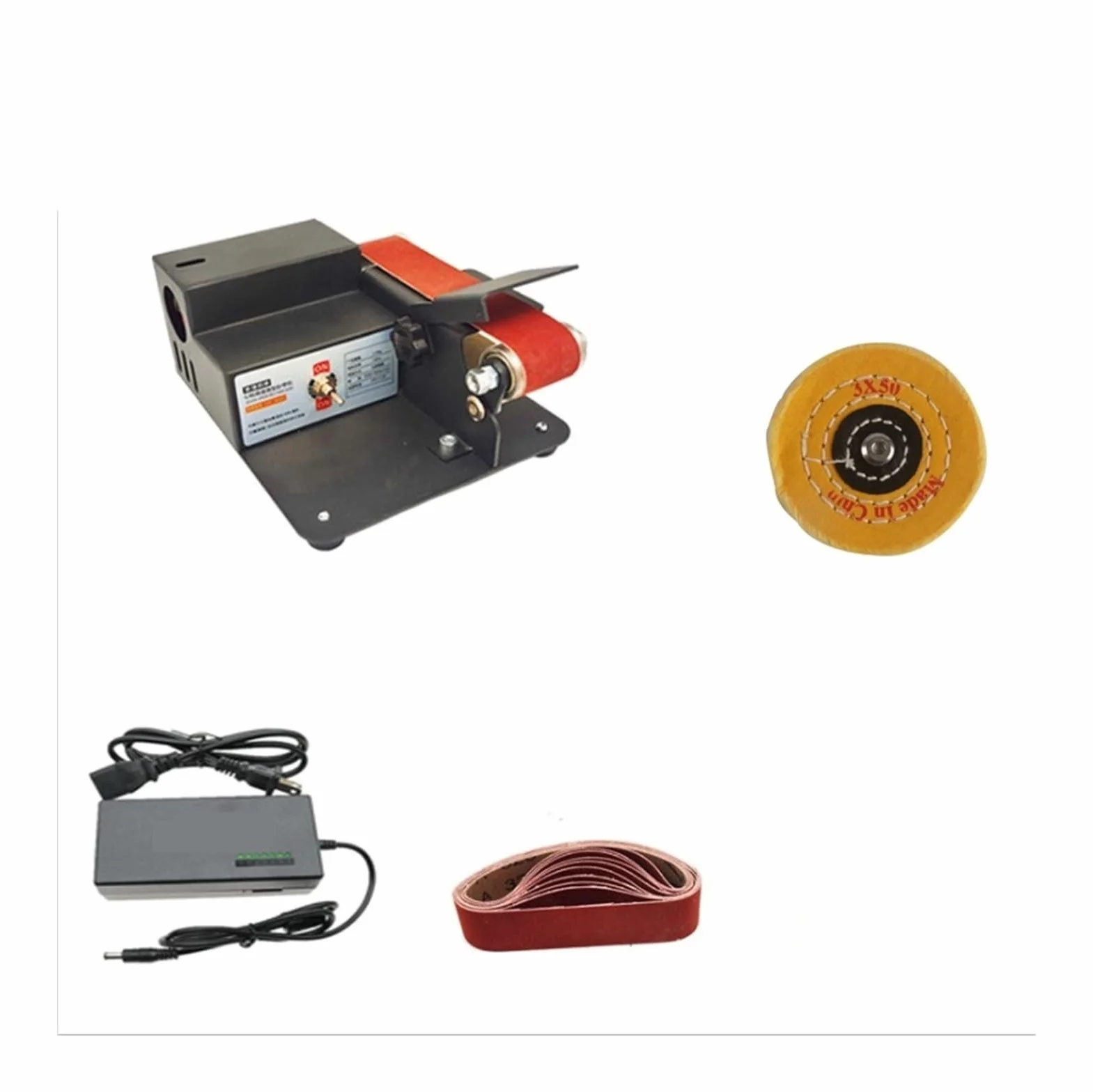Szlifierka polerska Wielofunkcyjny domowy elektryczny DIY pulpit Mini maszyna taśmowa Mini stała szlifierka kątowa polerowanie artefaktów Potężna moc(775 Set1)