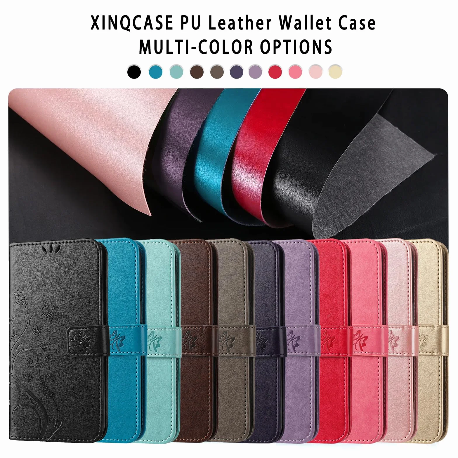 Etui Samsung Galaxy A54 5G, etui ochronne ze skóry PU z klapką, czerwone