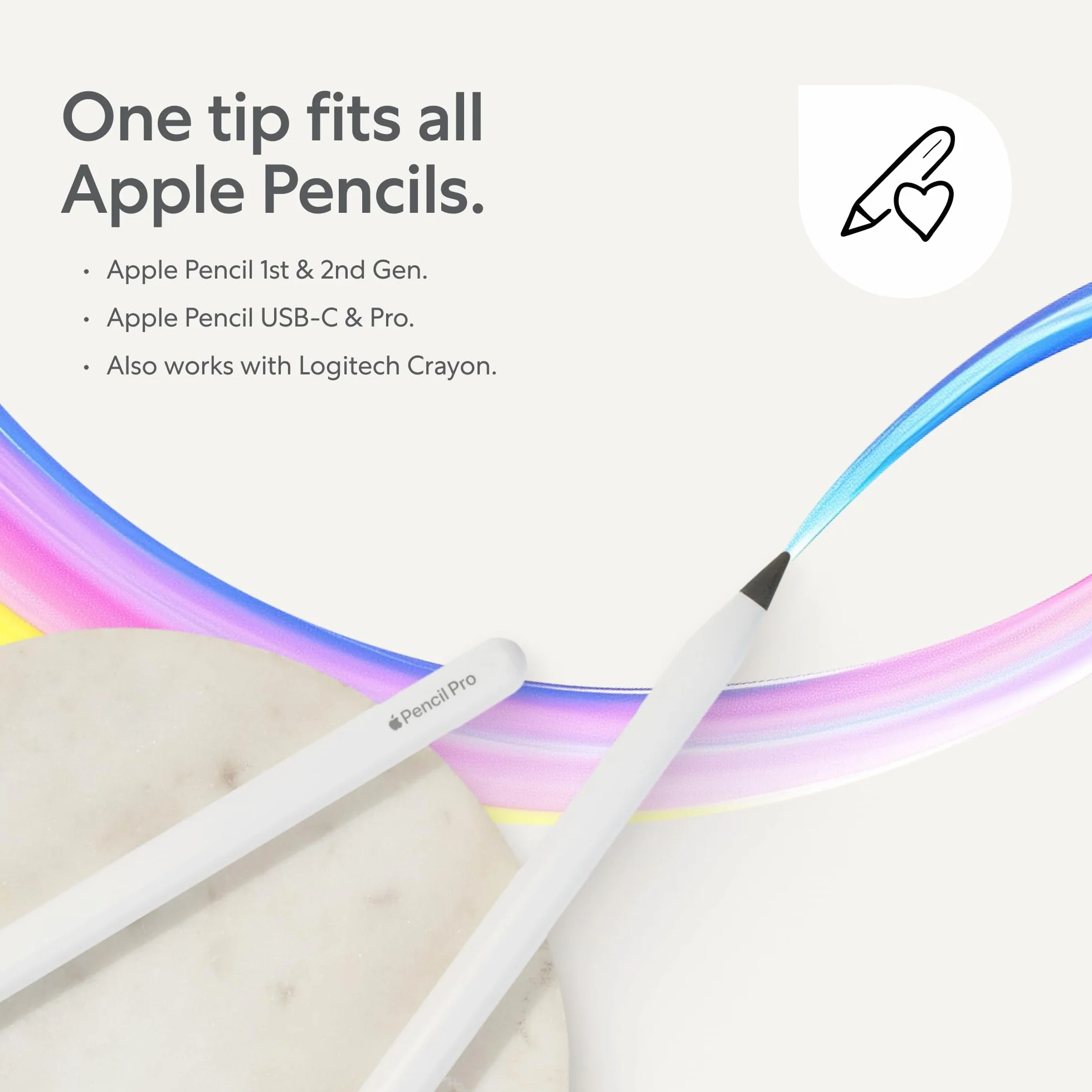 Paperlike® Pencil Tips 4x do Apple Pencil 1. i 2. gen. USB-C Pro