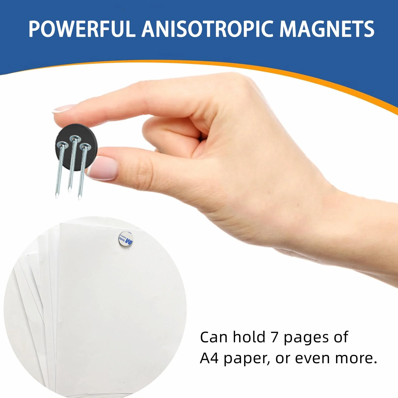 Magnesy Okrągłe naklejki z uchwytem samoprzylepnym, naklejka punktowa z łatwym odklejaniem i naklejaniem na magnetycznych naklejkach na lodówkę - magnes naklejki na taśmie