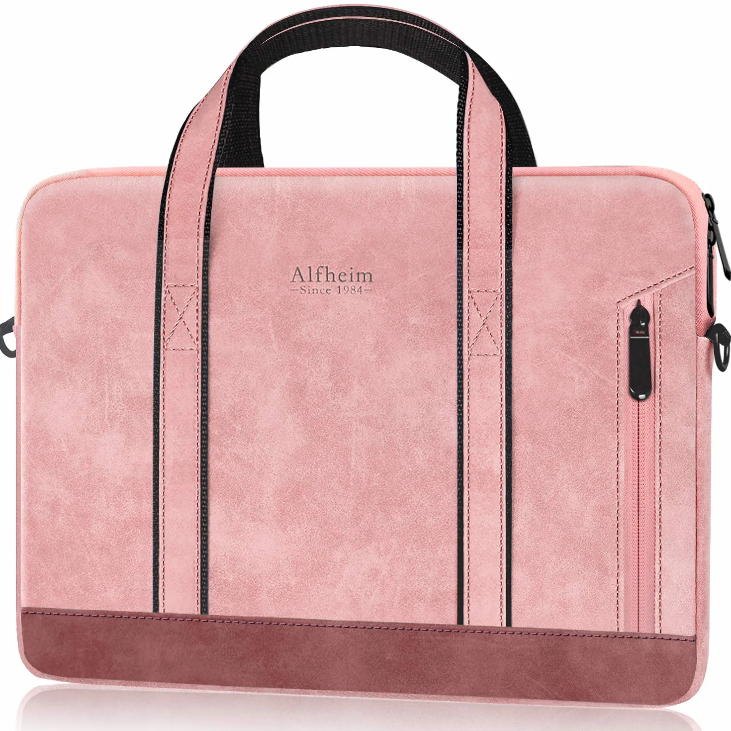 Alfheim etui z uchwytem na laptopa 14" wodoodporna torba robocza skórzany rękaw kompatybilna z Macbook Air A1466/A1369 Macbook Pro 14"