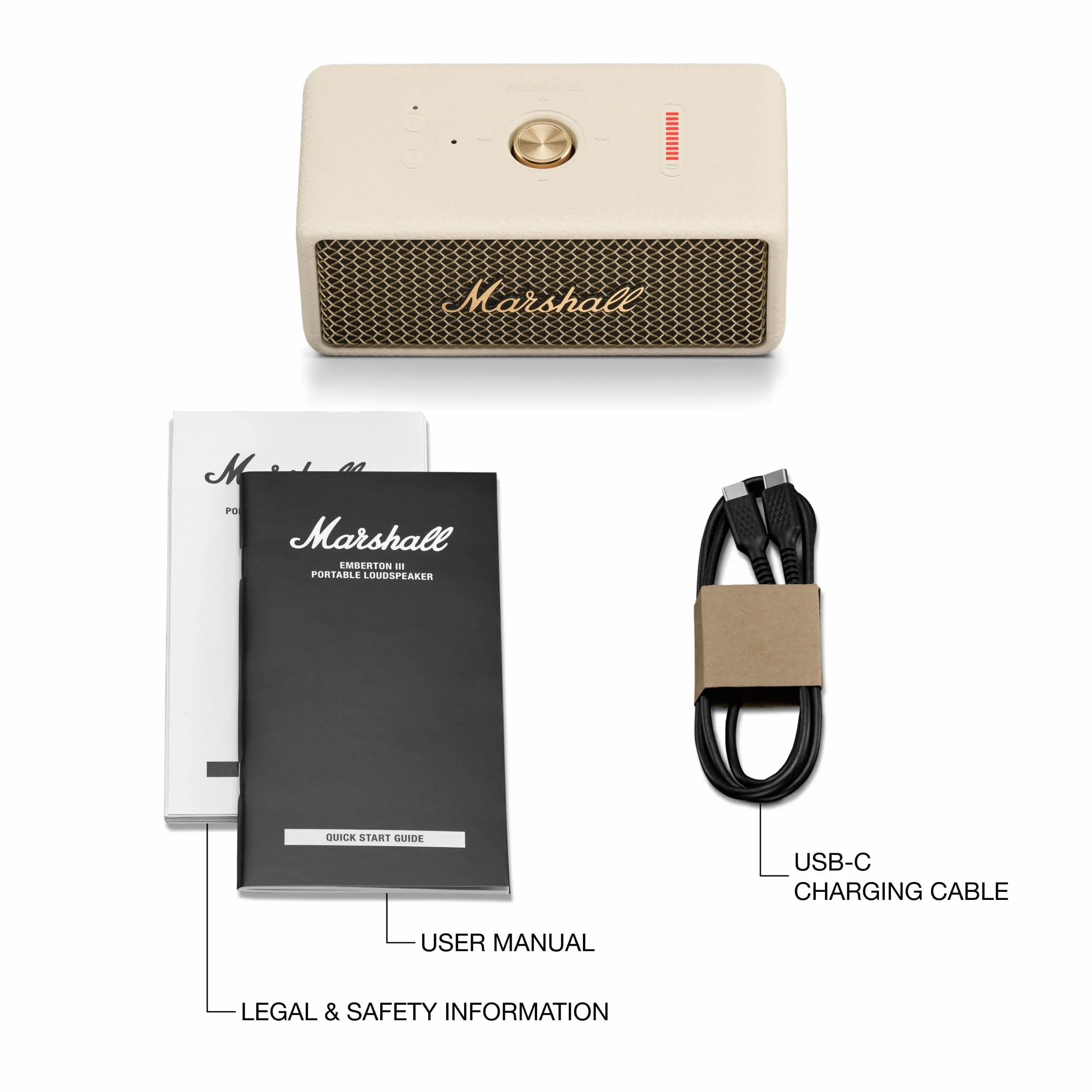 Marshall Emberton III przenośny głośnik Bluetooth kremowy