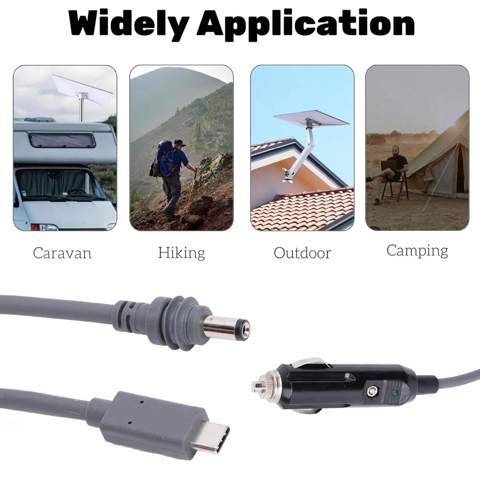 Satelitarny Kabel Zasilający DC do Mini, Wodoodporny Kabel DC Typu C do DC Typu Plug and Play, Przedłużacz Mini Power Cable (3metre)