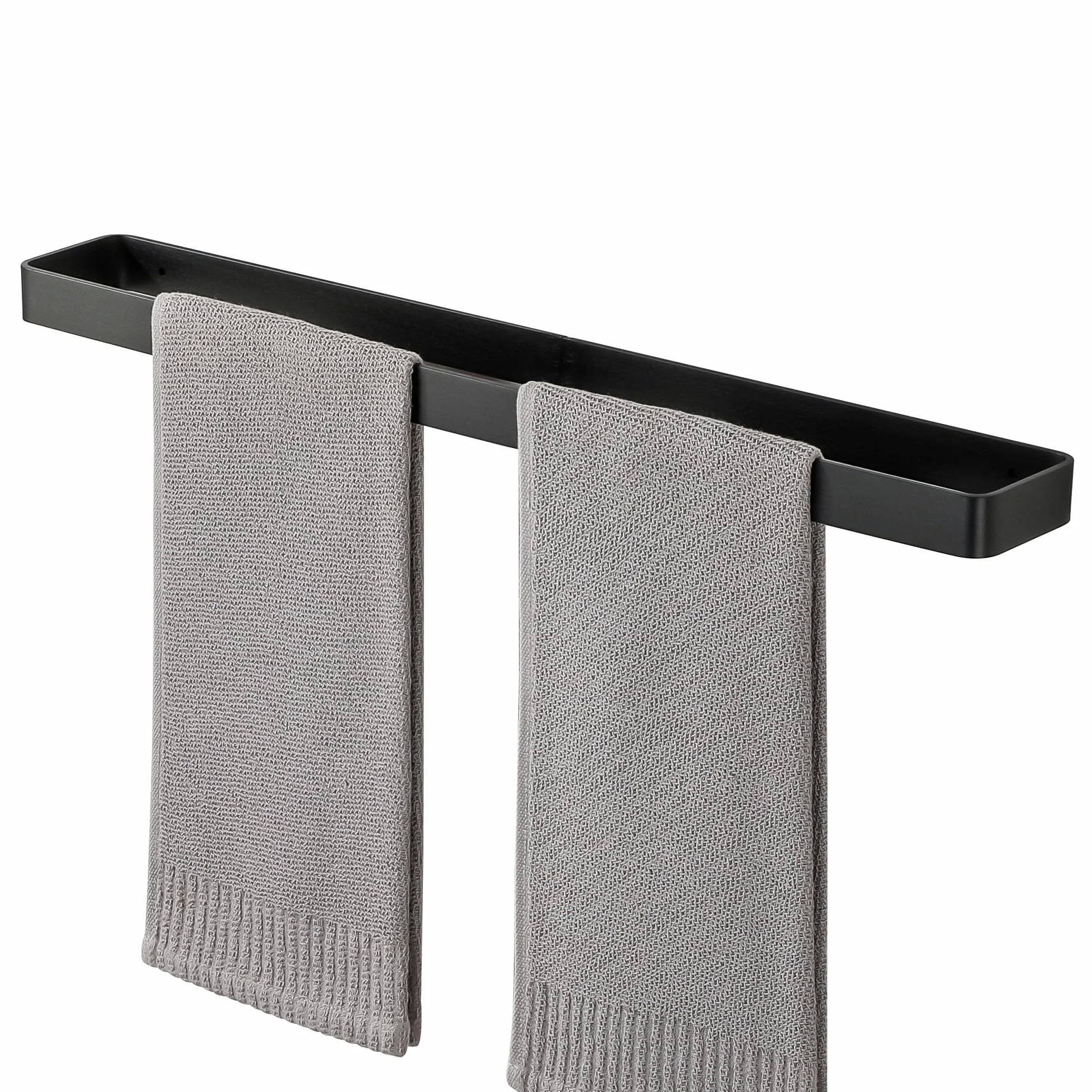 SAYAYO Wieszak na ręczniki do łazienkowe, czarny uchwyt na ręcznik, Wieszak na ręczniki ze aluminiowy, Montażu na ścianie, do łazienki i kuchni, 60 cm, EGYS24030-600-B