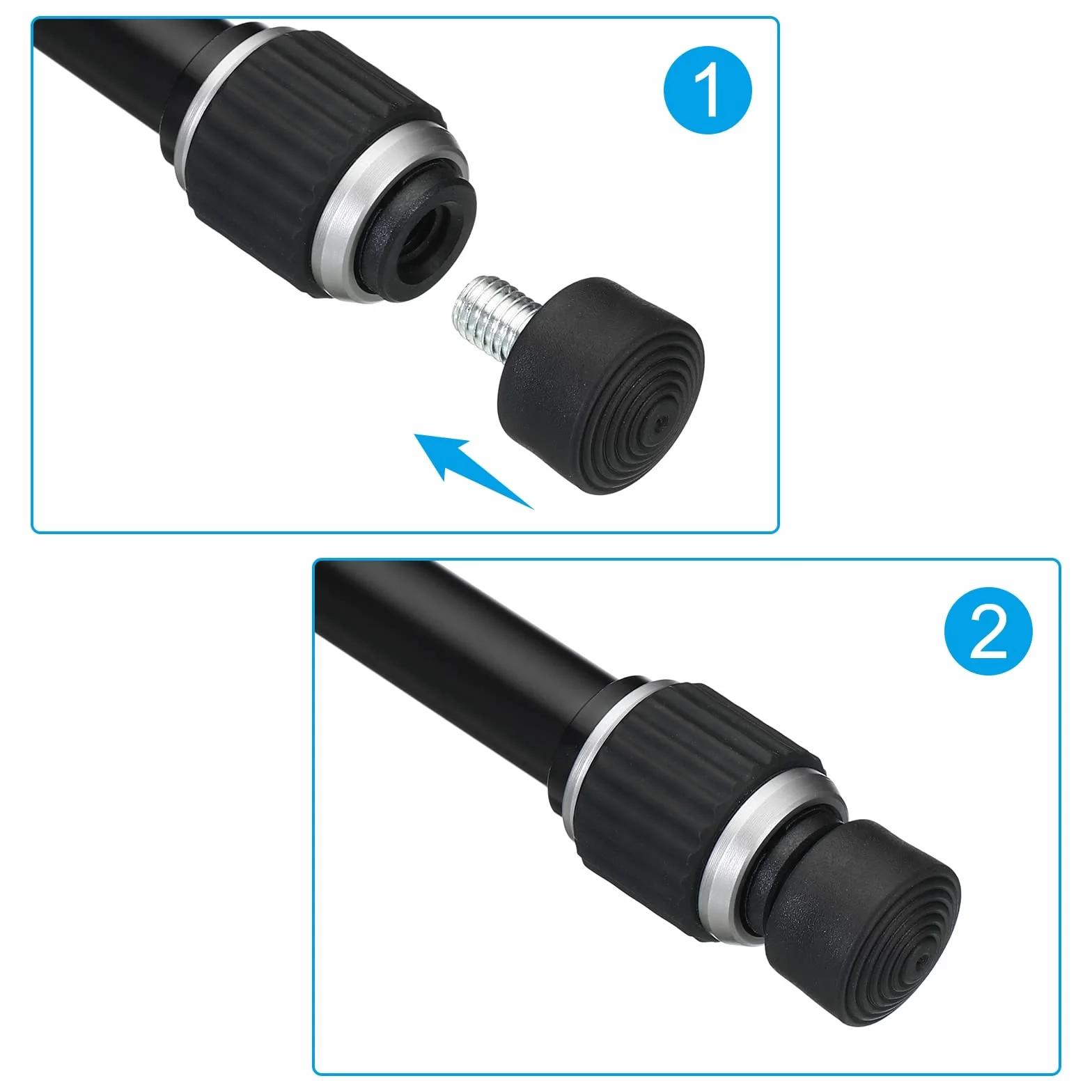PATIKIL Uniwersalne gumowe nóżki statywu M8 x 2,8 cm, antypoślizgowe części zamienne do statywów aparatu, monopod, czarne