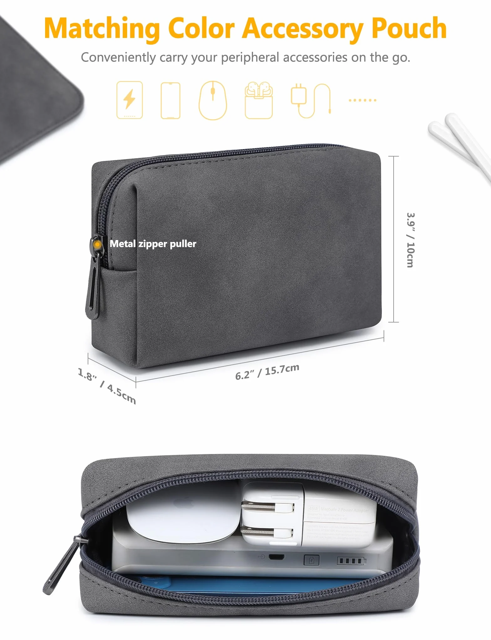 HYZUO 15 Cali Pokrowiec na Laptopa Kompatybilny z MacBook Air 15 M5 A3448 M4 A3241 M3 A3114 M2 A2941, Surface Laptop 7/6/5/4/3, MacBook Pro 15 2019-2016, Szary Kosmiczny