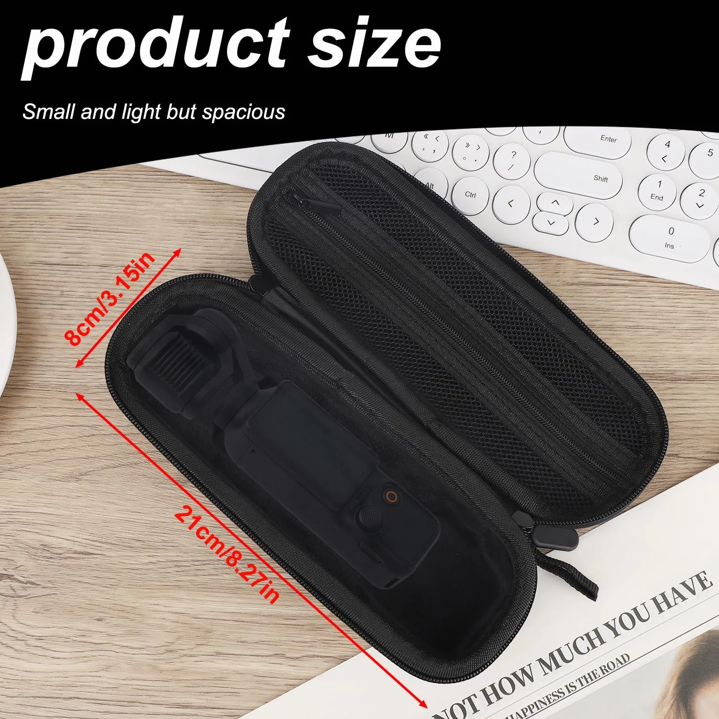 Etui do Przenoszenia DJI OSMO Pocket 3, Przenośna Torba Ochronna z Zamkiem Błyskawicznym i Paskiem na Nadgarstek