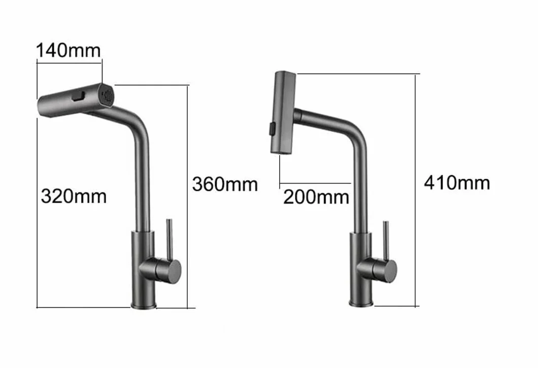 Nowoczesna bateria kuchenna szczotkowana nikiel z wyciąganą głowicą natryskową i obrotową baterią do łatwego montażu. Elegancki design zlewu, idealny do renowacji