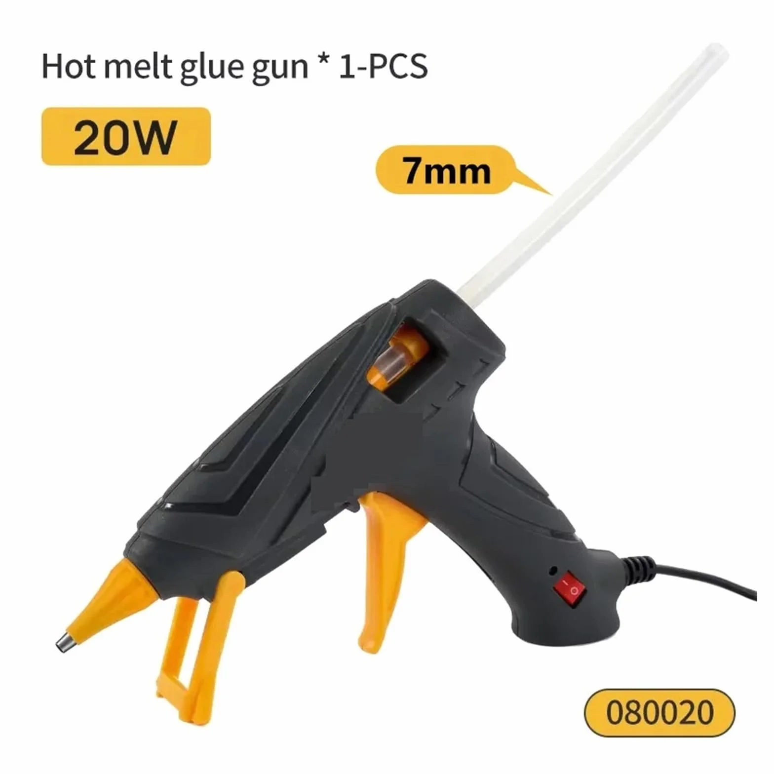 Pistolet do klejenia na gorąco, Pistolet do kleju silikonowego na gorąco 20/80 W z patyczkami 7/11 mm, miniaturowy pistolet przemysłowy, do użytku domowego, do majsterkowania(20w)