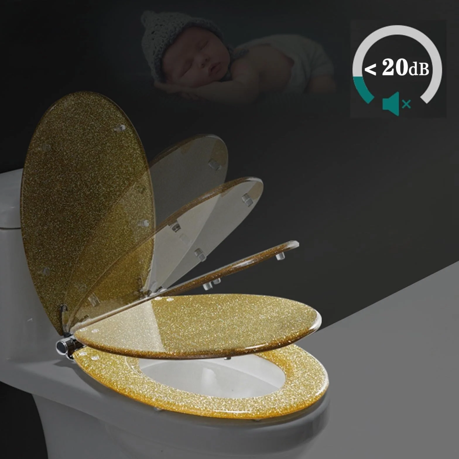 Brokatowa deska sedesowa – miękka deska sedesowa z szybkim zapięciem, łatwe wkładanie, żywica, nowoczesne akcesorium łazienkowe do eleganckich domów, błyszcząca dekoracja