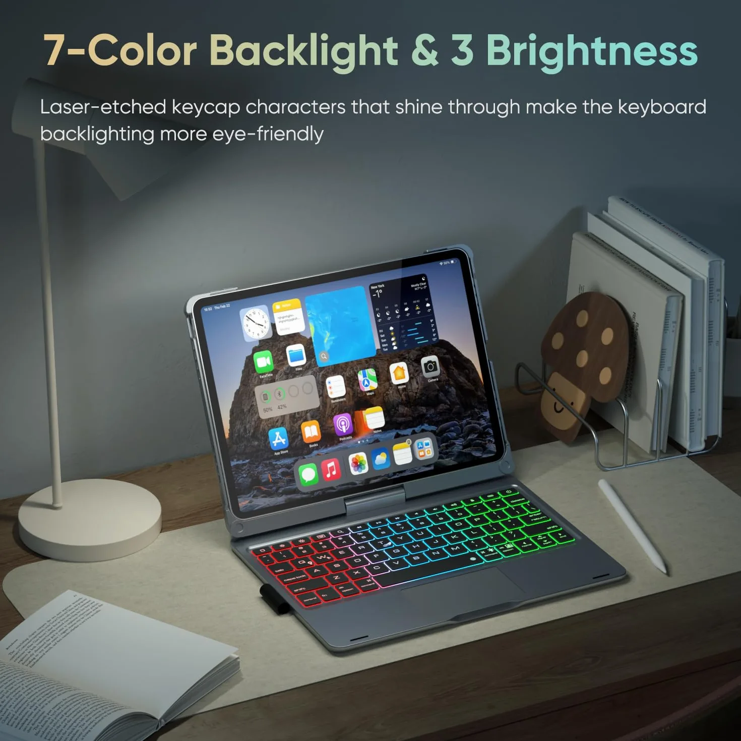Doqo Etui z klawiaturą do iPad Air 11/iPad Pro 11 z gładzikiem i obrotem 360°
