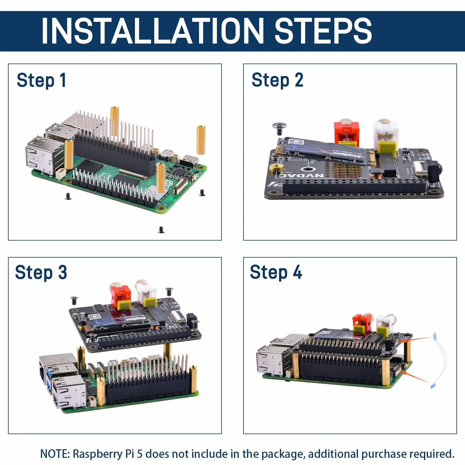 GeeekPi NVDAC PCIe do NVMe SSD Hat i standard DAC+ HiFi DAC dla Raspberry Pi 5