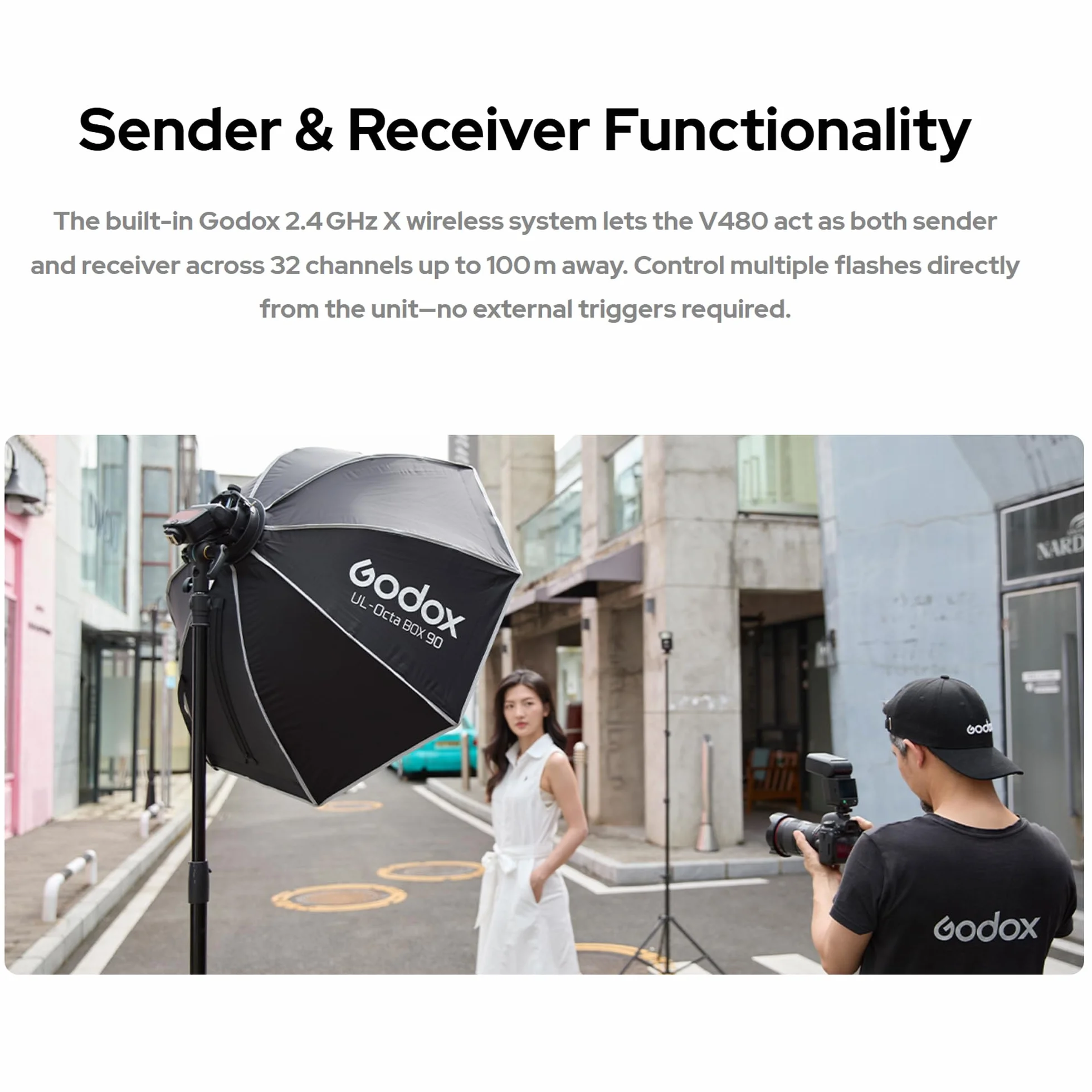Godox V480 F TTL lampa błyskowa Speedlite GN50 HSS 2,4 GHz bezprzewodowa z ekranem dotykowym do aparatów Fuji